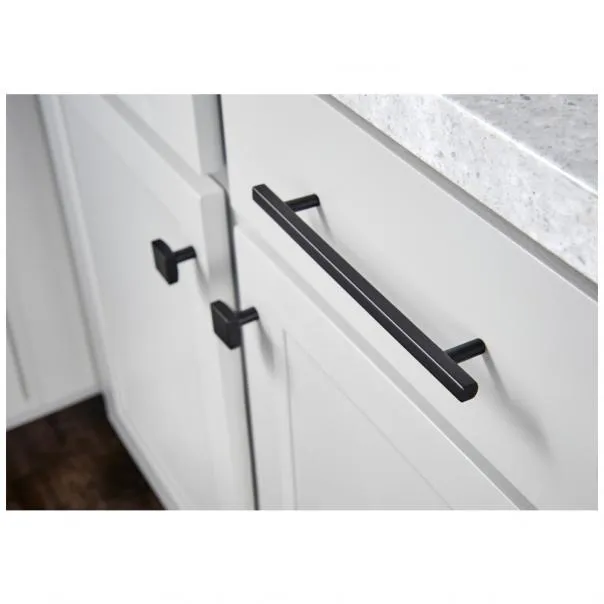 1-1/8" Overall Length Satin Nickel Square Dominique Cabinet Knob #845SN