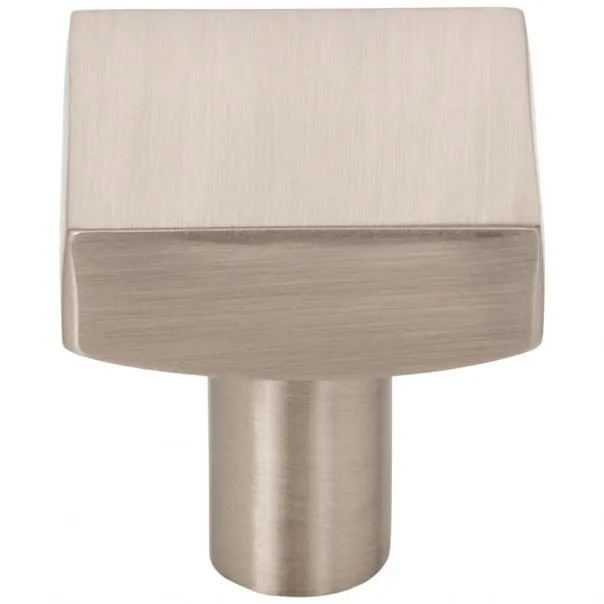 1-1/8" Overall Length Satin Nickel Square Dominique Cabinet Knob #845SN