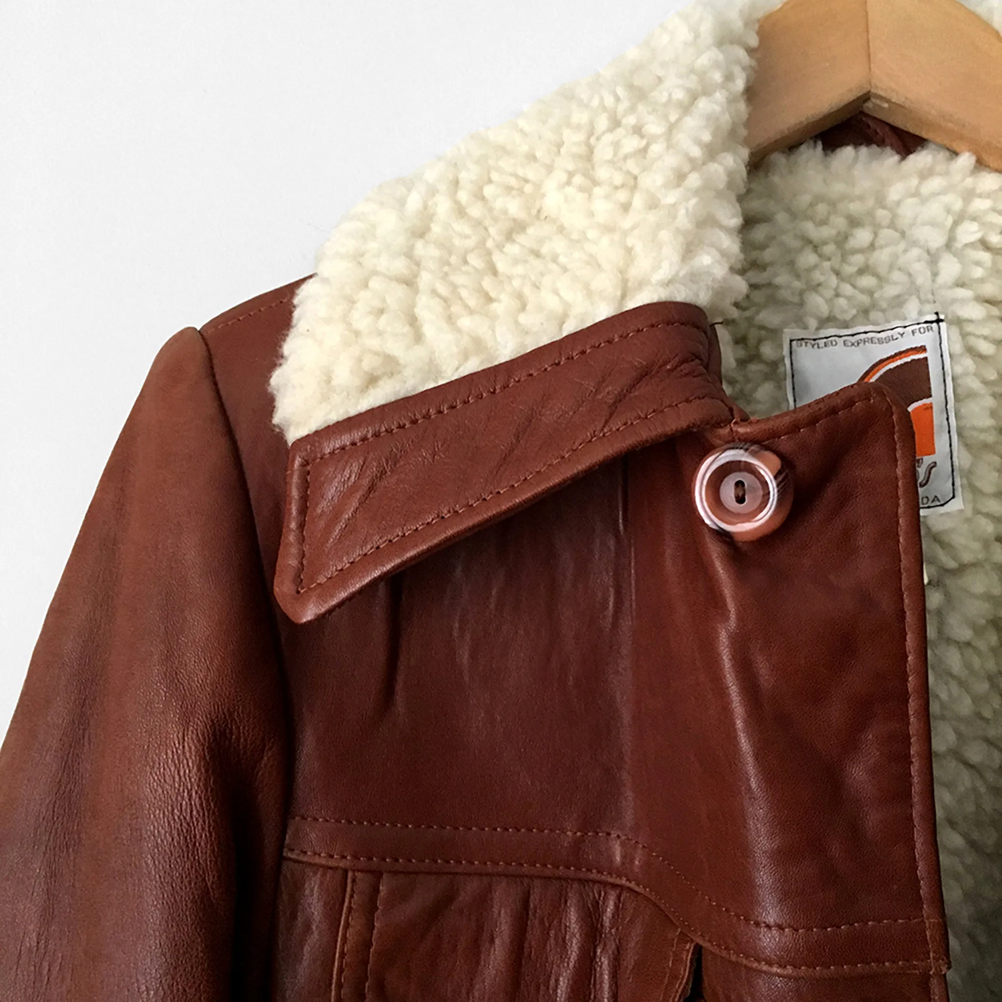 1970s Saddle-Brown Buttery Soft Shearling Jacket