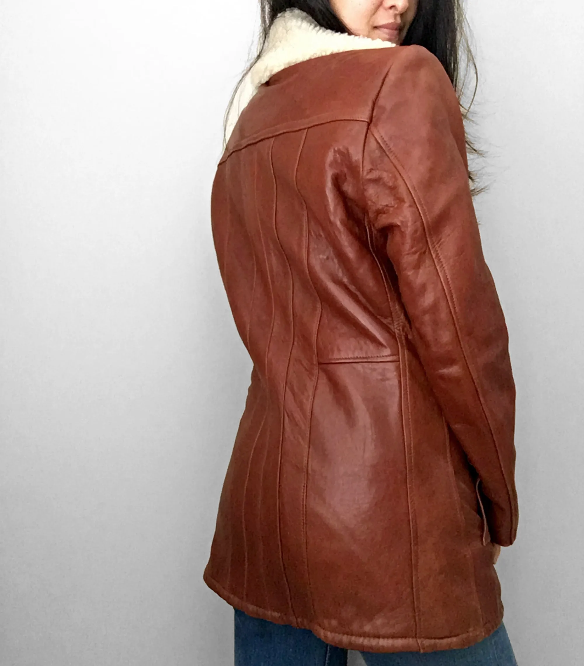 1970s Saddle-Brown Buttery Soft Shearling Jacket