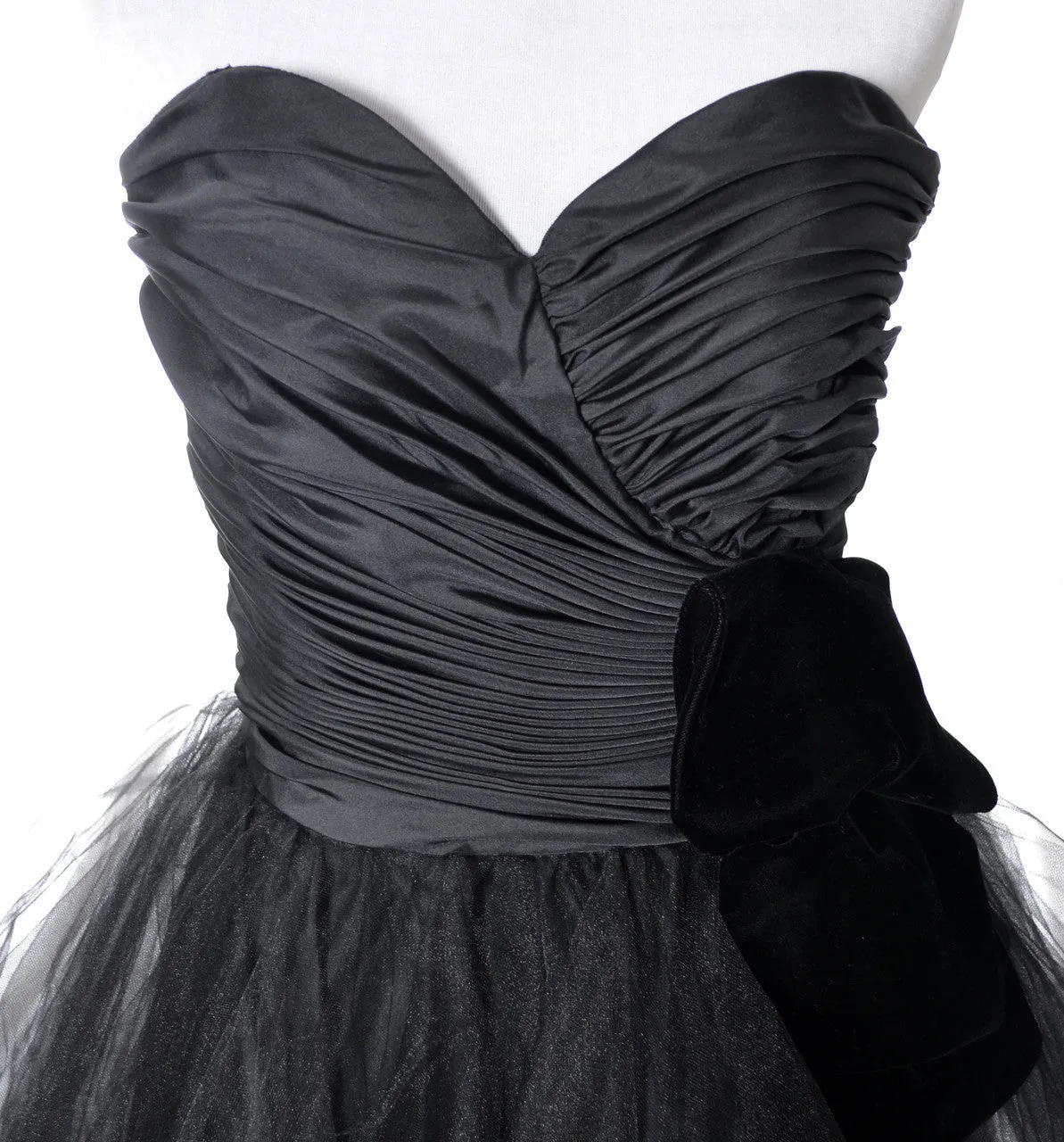 1980's Lillie Rubin Black Strapless Party Dress