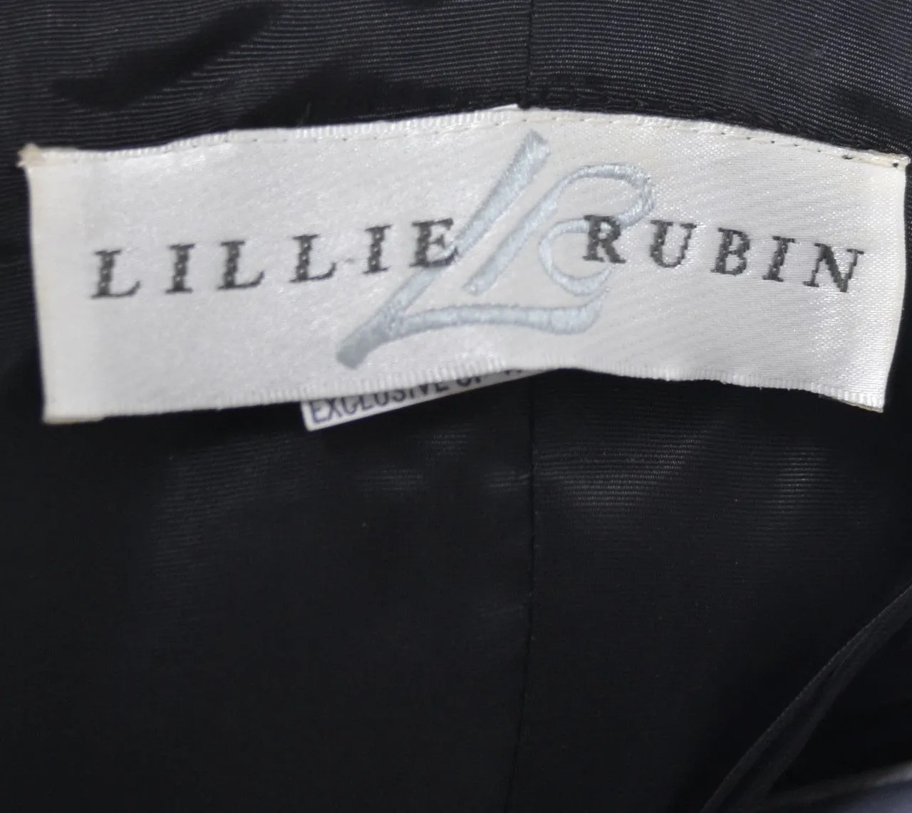 1980's Lillie Rubin Black Strapless Party Dress