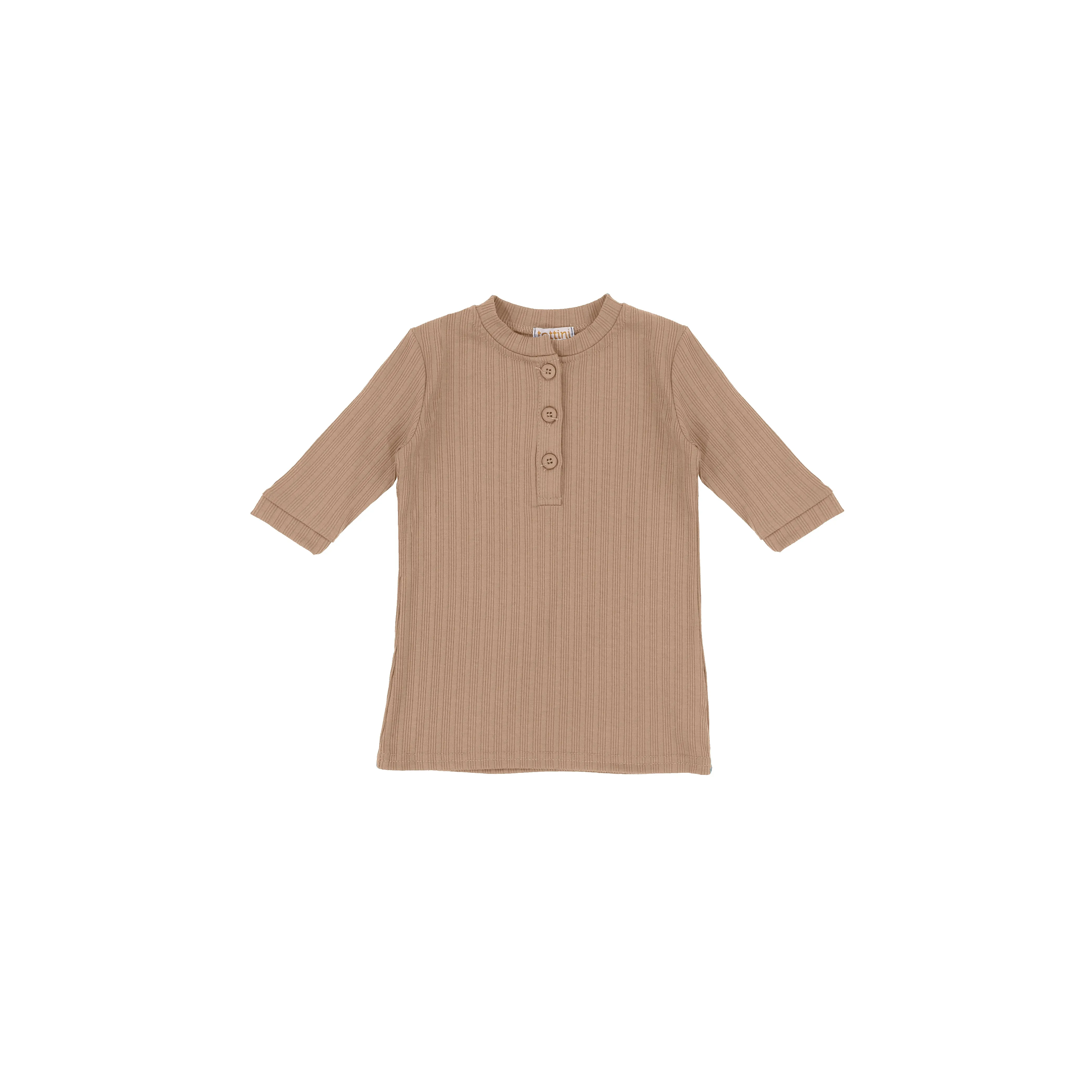 3/4 SLEEVES TRIPLE RIBBED HENLEY