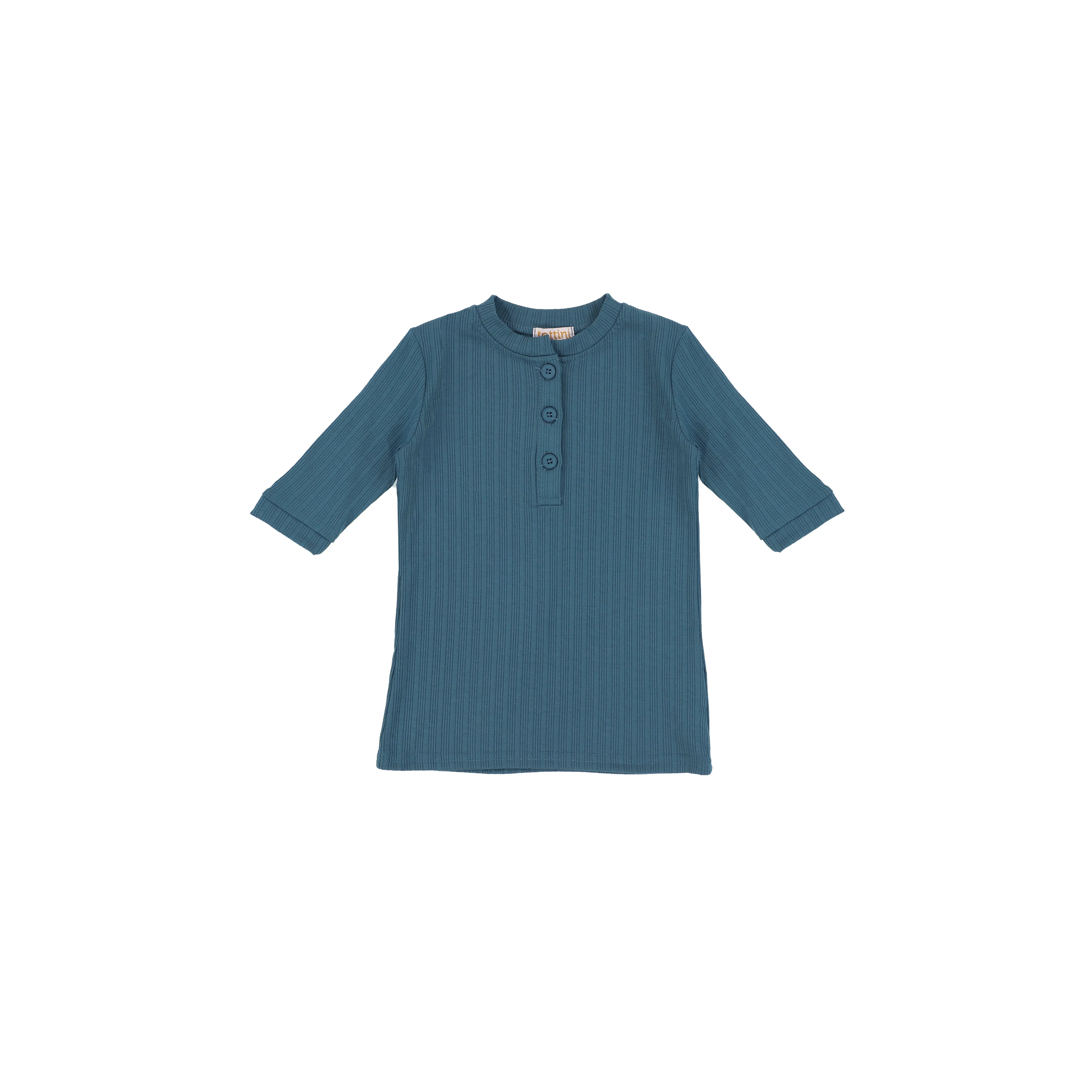 3/4 SLEEVES TRIPLE RIBBED HENLEY