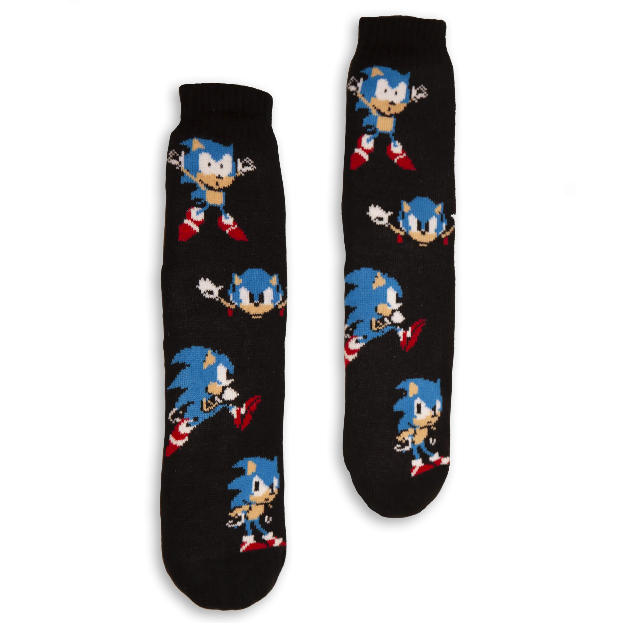Adult's Sonic Long Slipper Socks with Gripper Bottoms