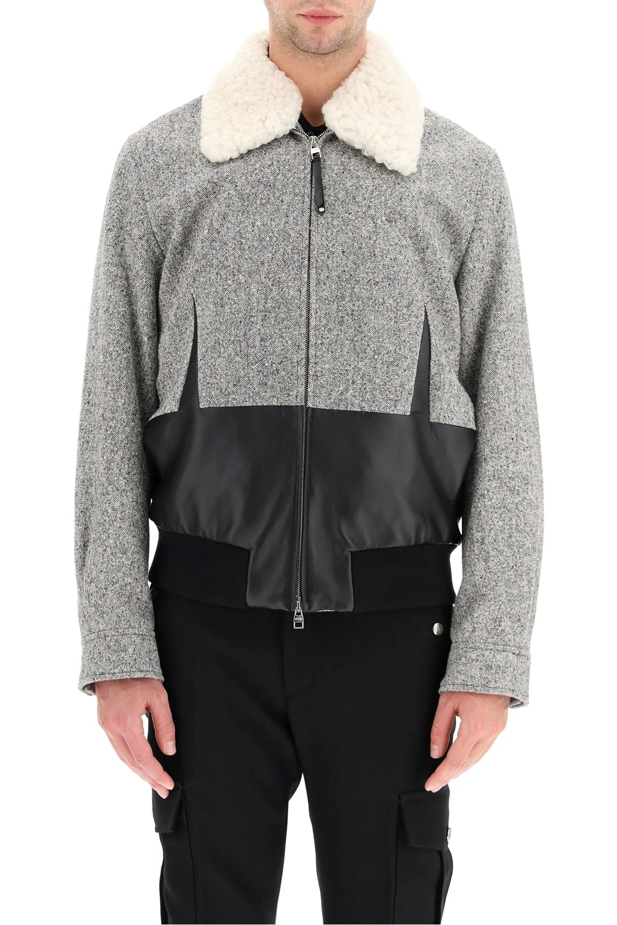Alexander McQueen Shearling Collar Panelled Jacket