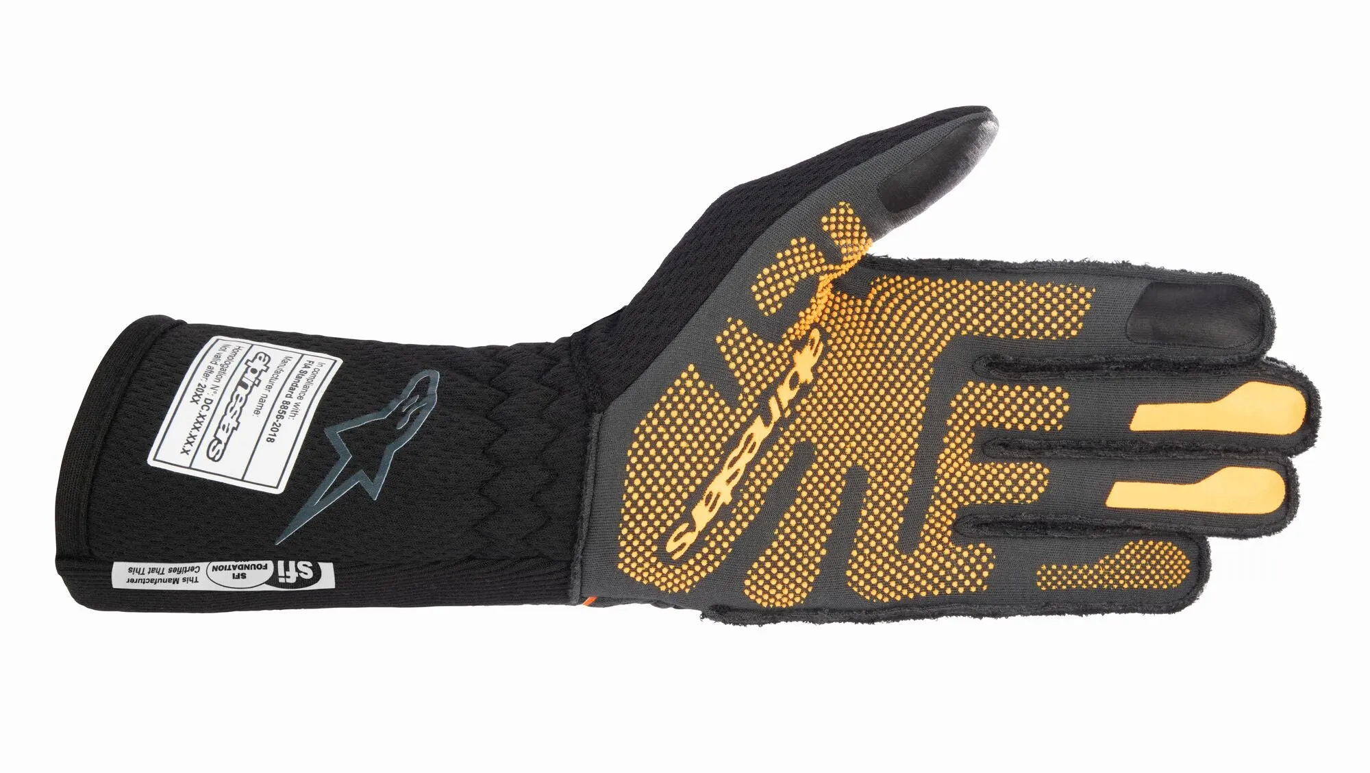 ALPINESTARS 3550123_156_S TECH 1-ZX v3 Racing gloves, FIA 8856-2018, black/orange fluo, Size S