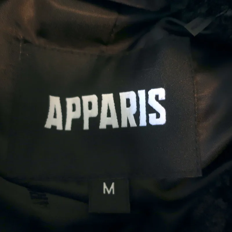 Apparis Tara Faux Shearling Jacket Black Size Medium Zip-Up Short Coat