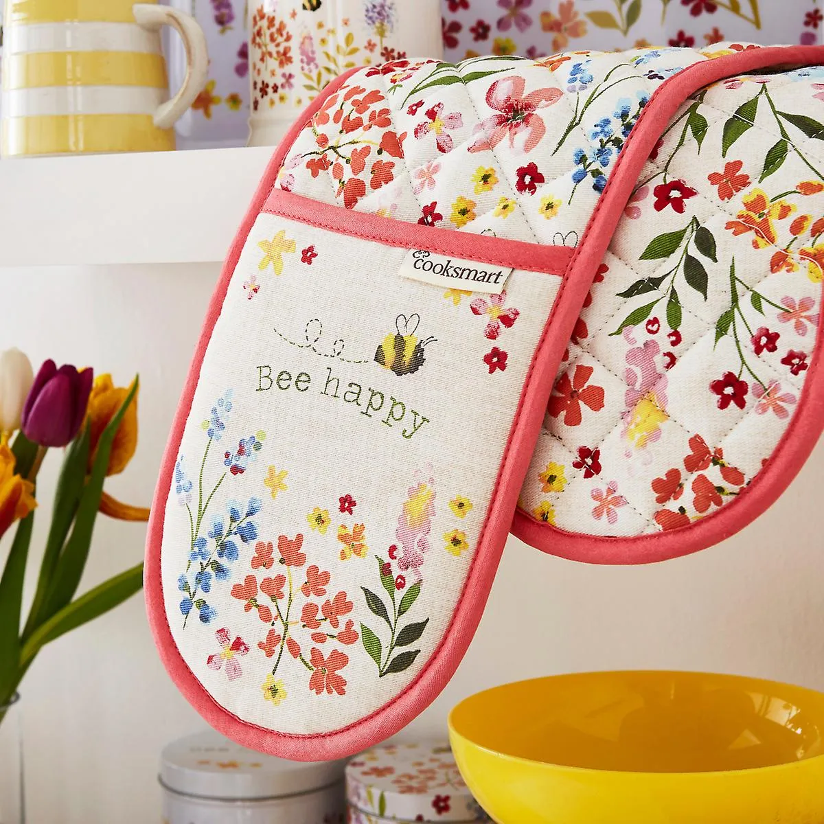 Bee Happy Double Oven Glove