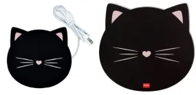Black Cat USB Mug Warmer and Matching Mouse Mat - Gift Set