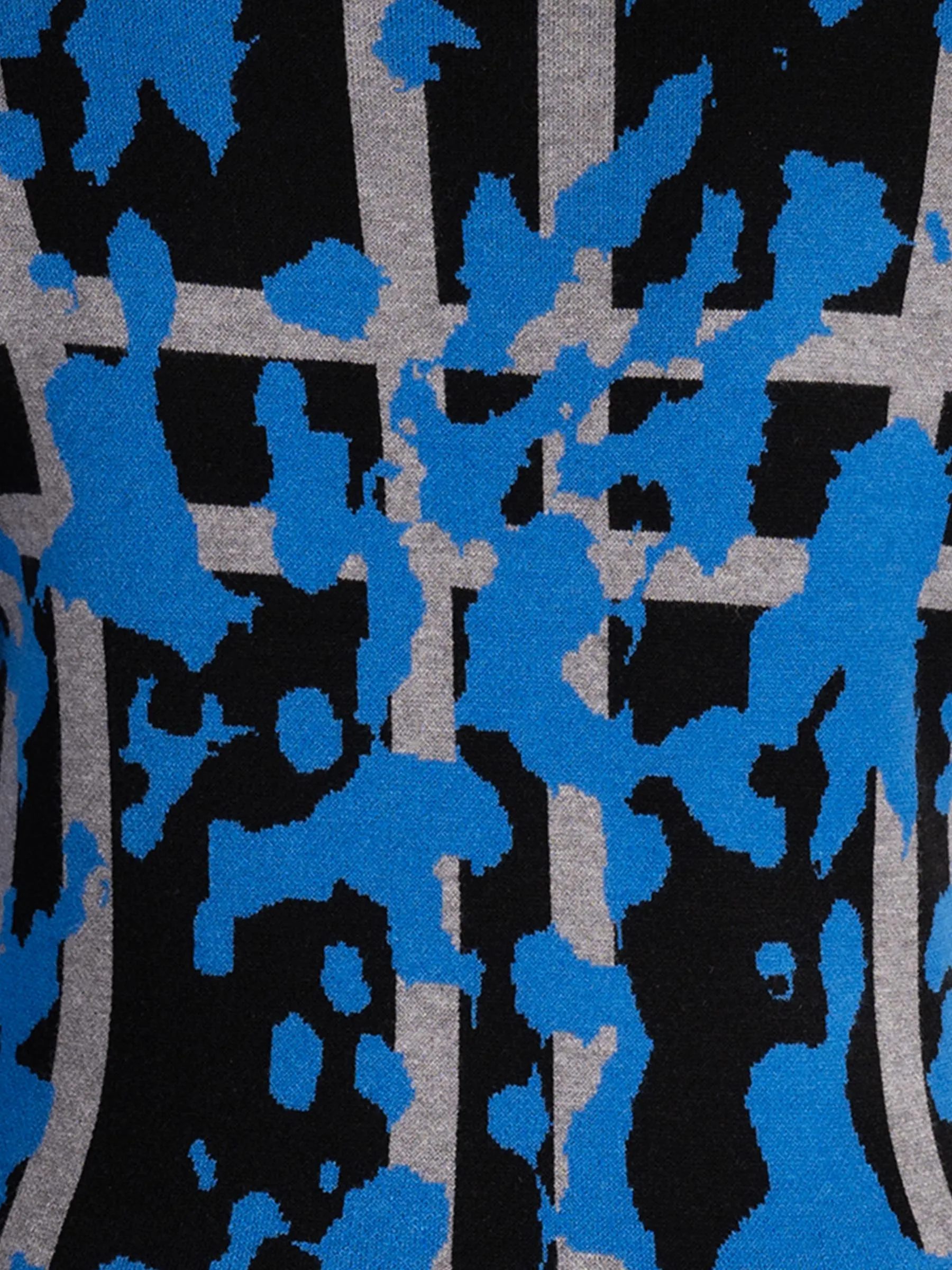 Black/Cobalt Geometric Abstract Jumper
