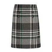 Black/Green A-Line Check Skirt
