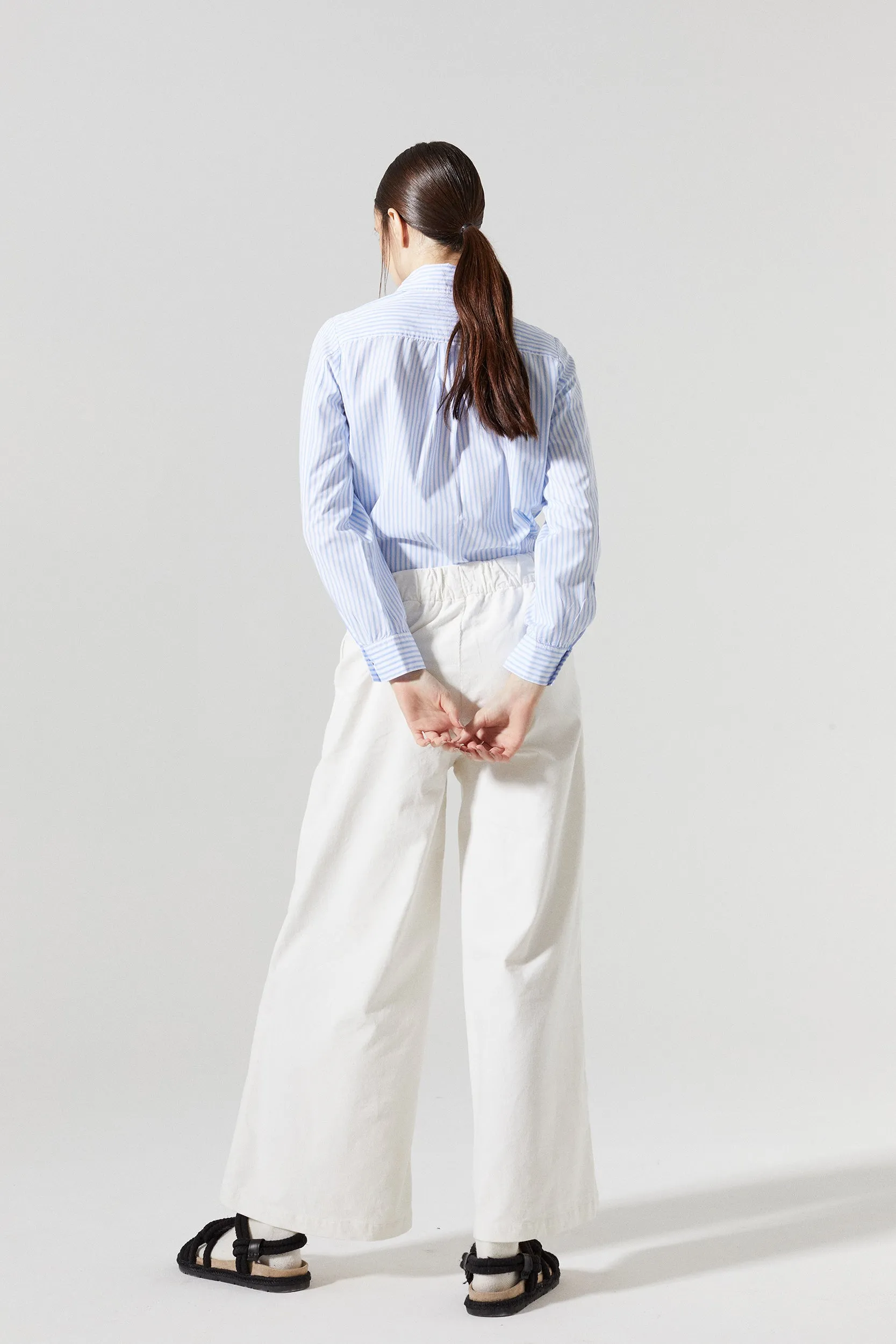 Bleeker Cotton Poplin Shirt - Blue/White Stripes