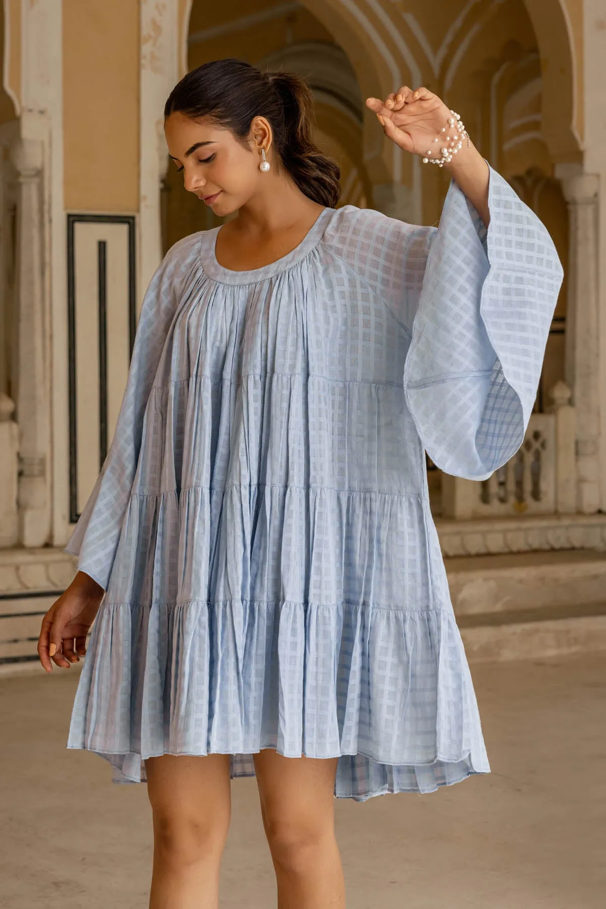Blue Tiered Dress