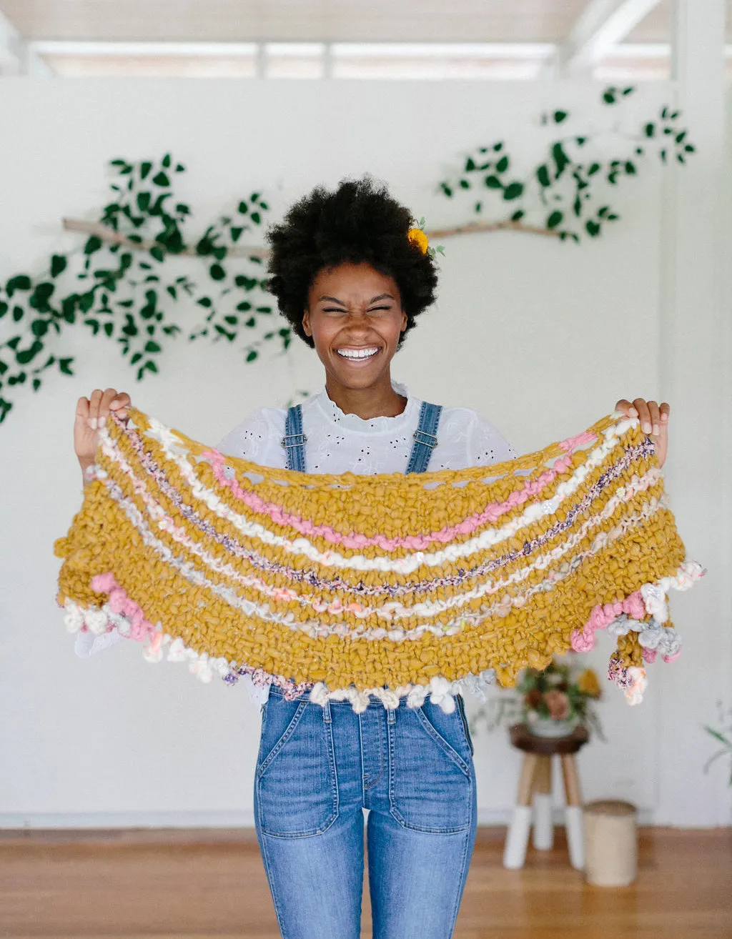 Bonfire Crescent Shawl