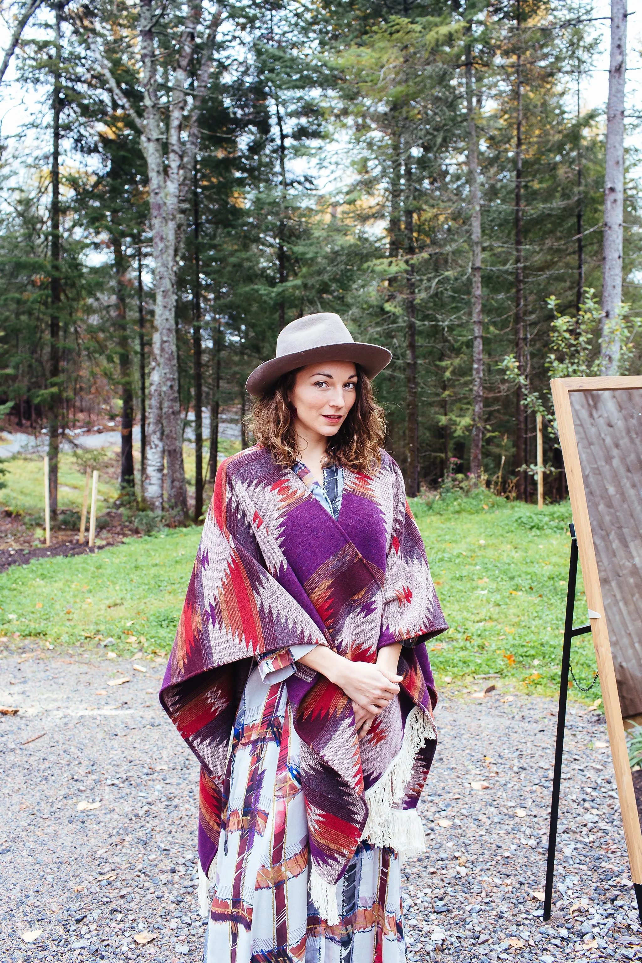Camino Poncho Shawl // Vivid