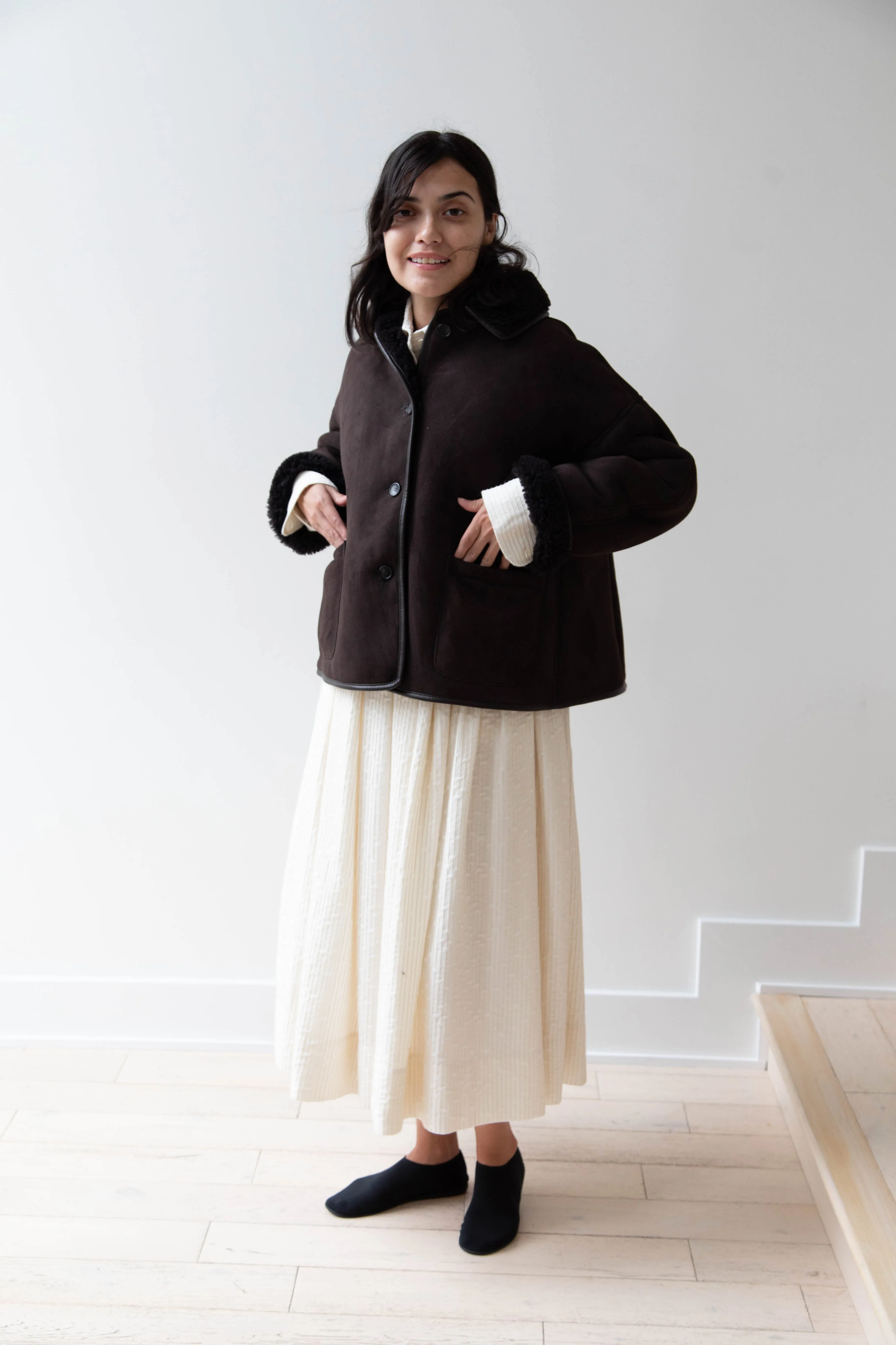Cawley | Avis Jacket in Chocolate Shearling