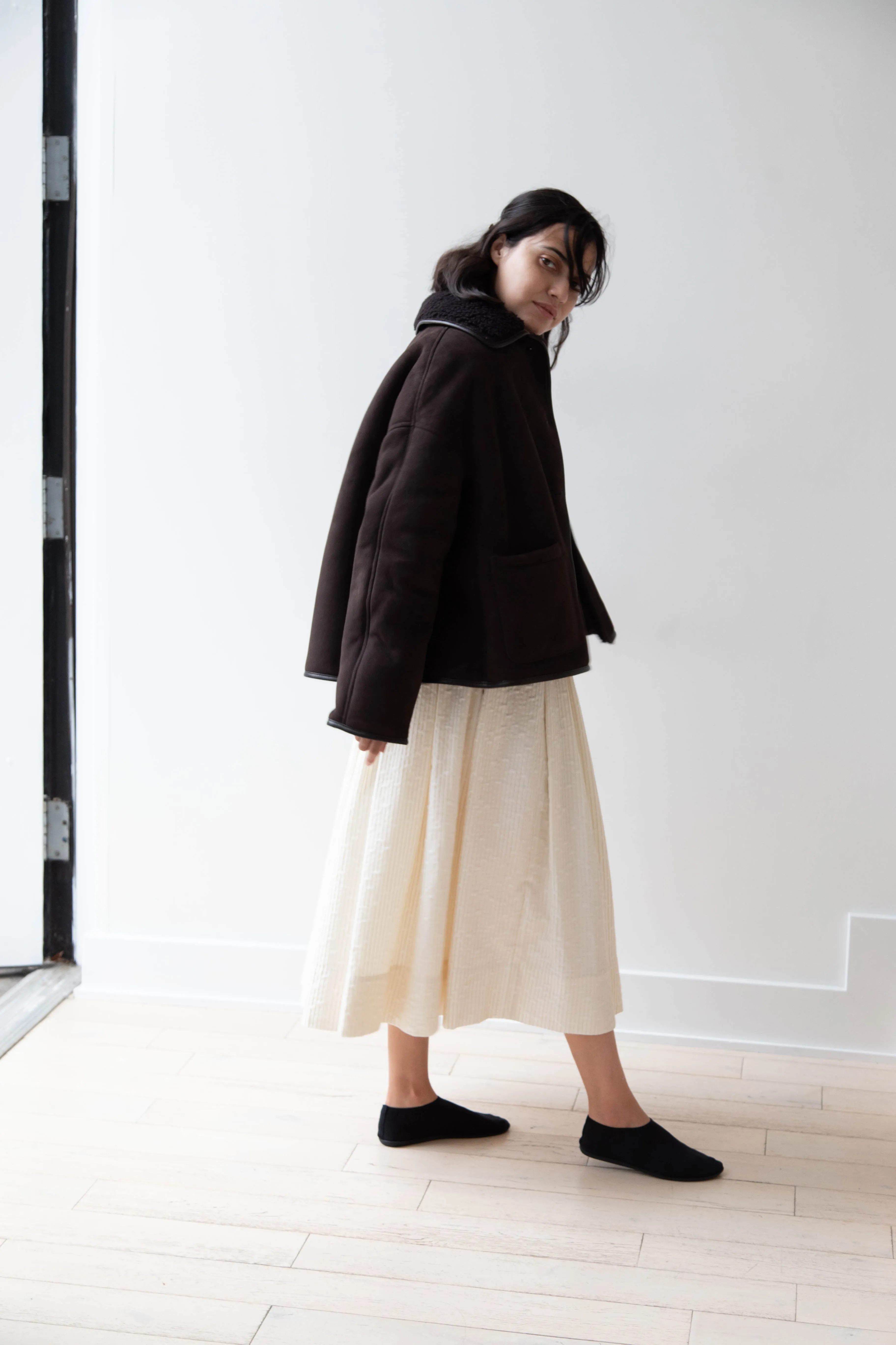 Cawley | Avis Jacket in Chocolate Shearling