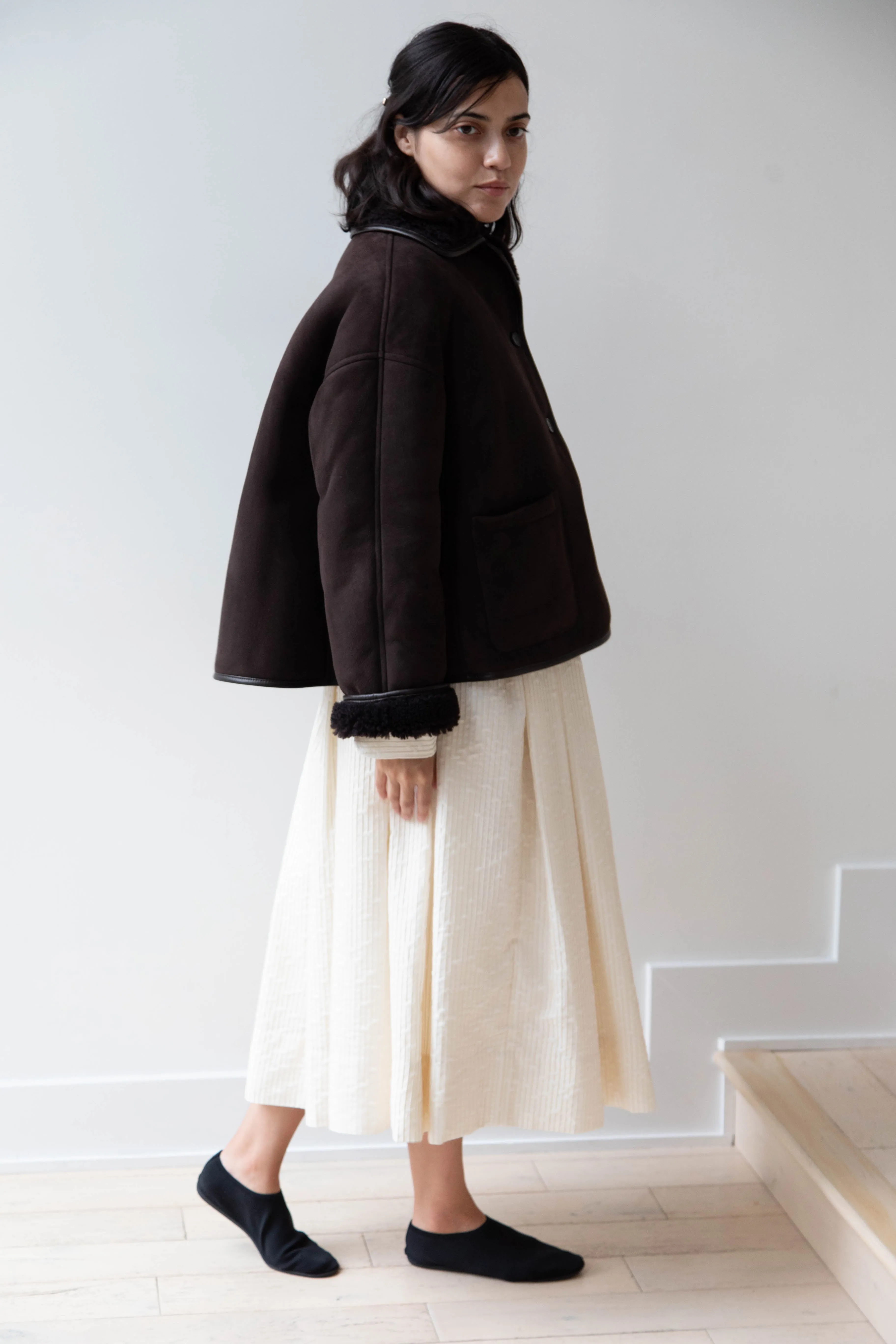 Cawley | Avis Jacket in Chocolate Shearling