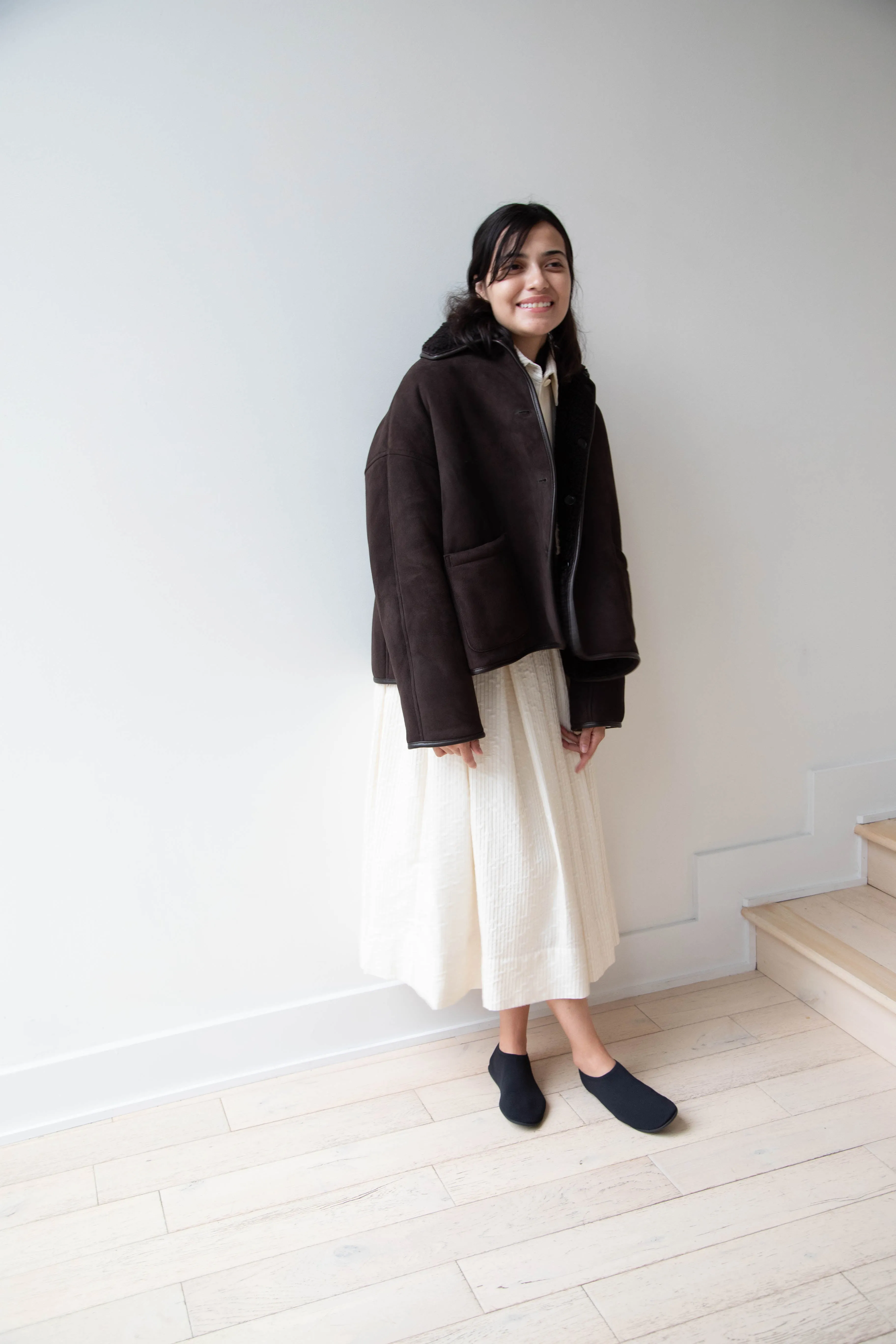 Cawley | Avis Jacket in Chocolate Shearling