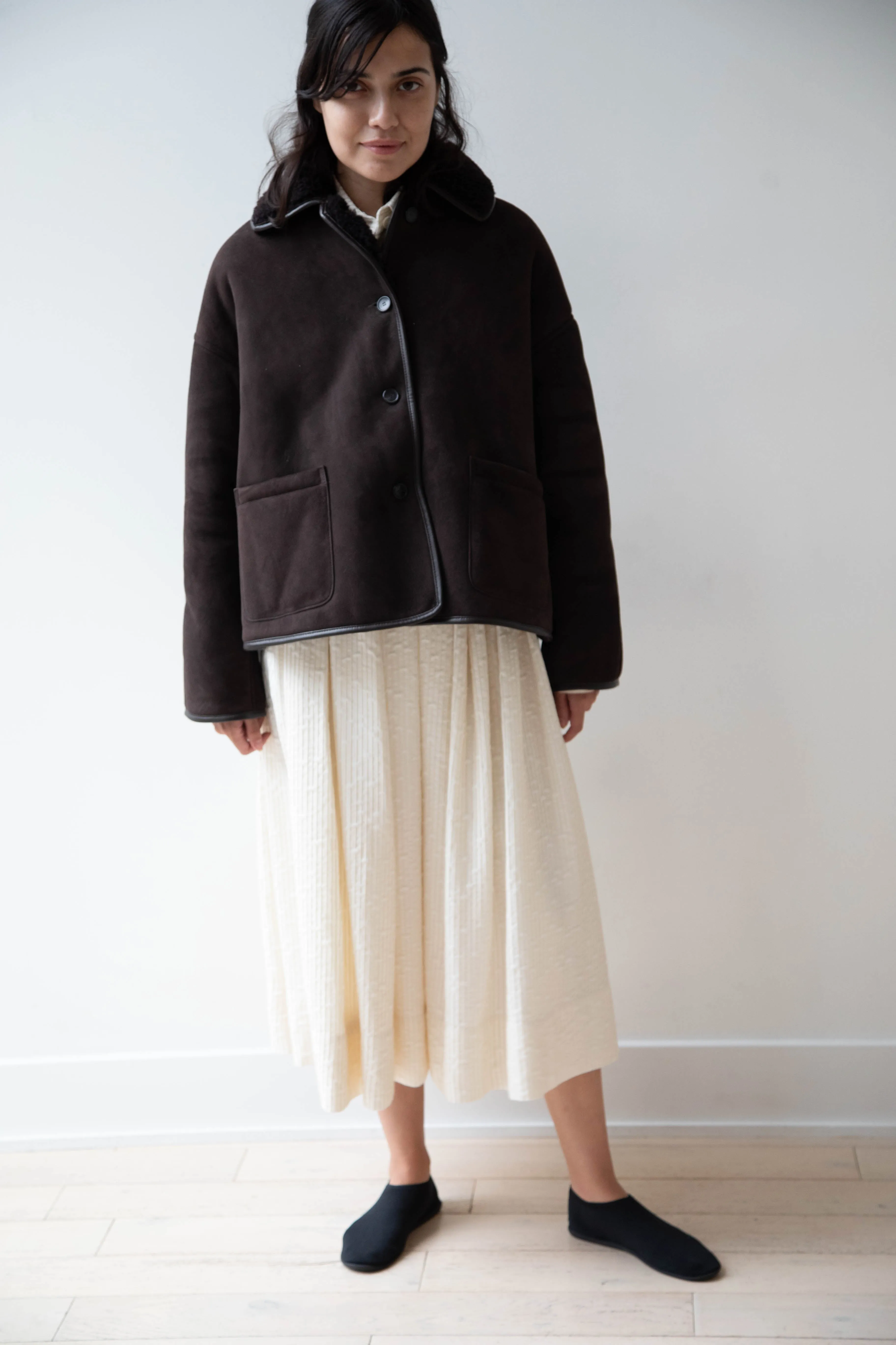 Cawley | Avis Jacket in Chocolate Shearling