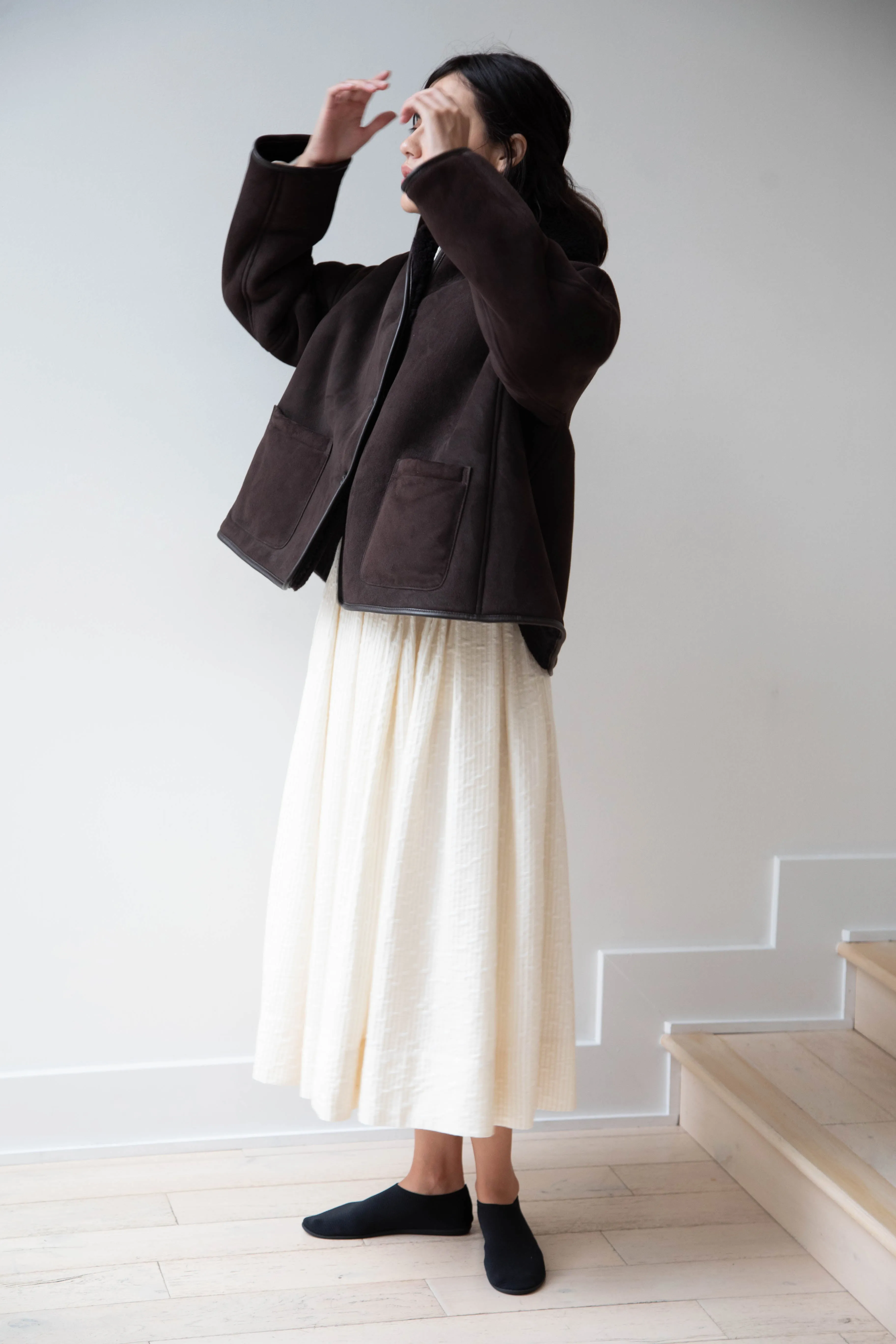 Cawley | Avis Jacket in Chocolate Shearling