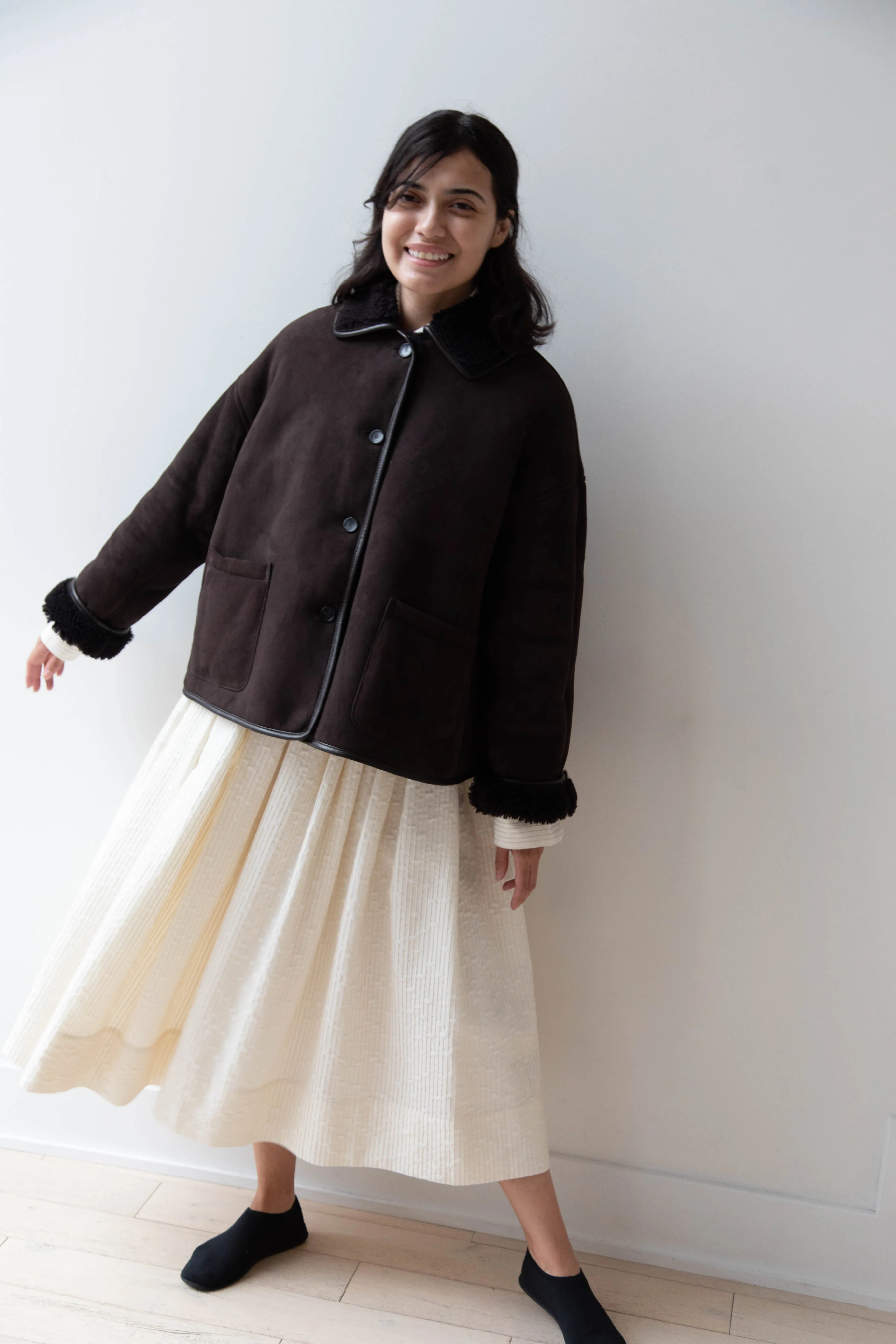 Cawley | Avis Jacket in Chocolate Shearling