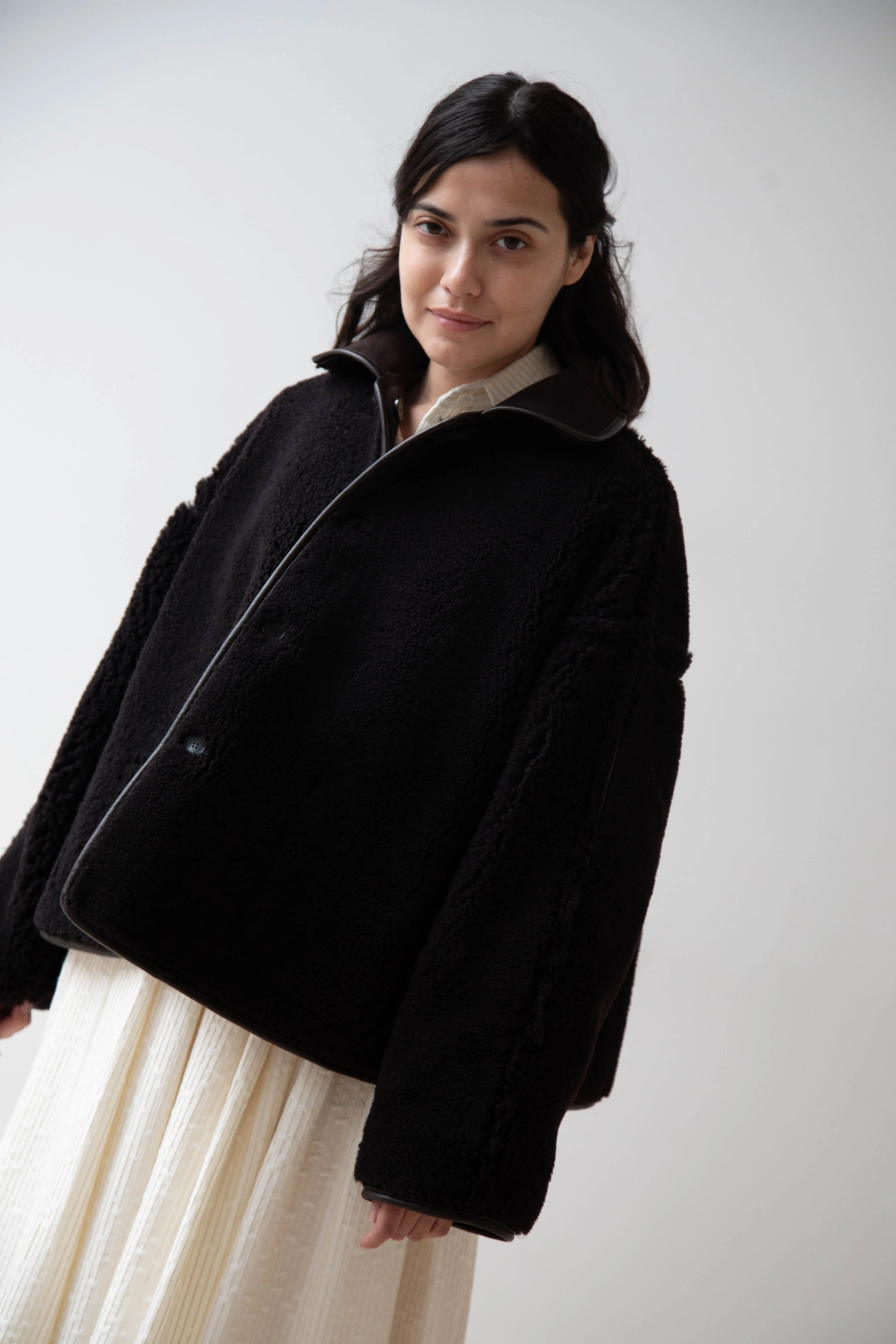 Cawley | Avis Jacket in Chocolate Shearling