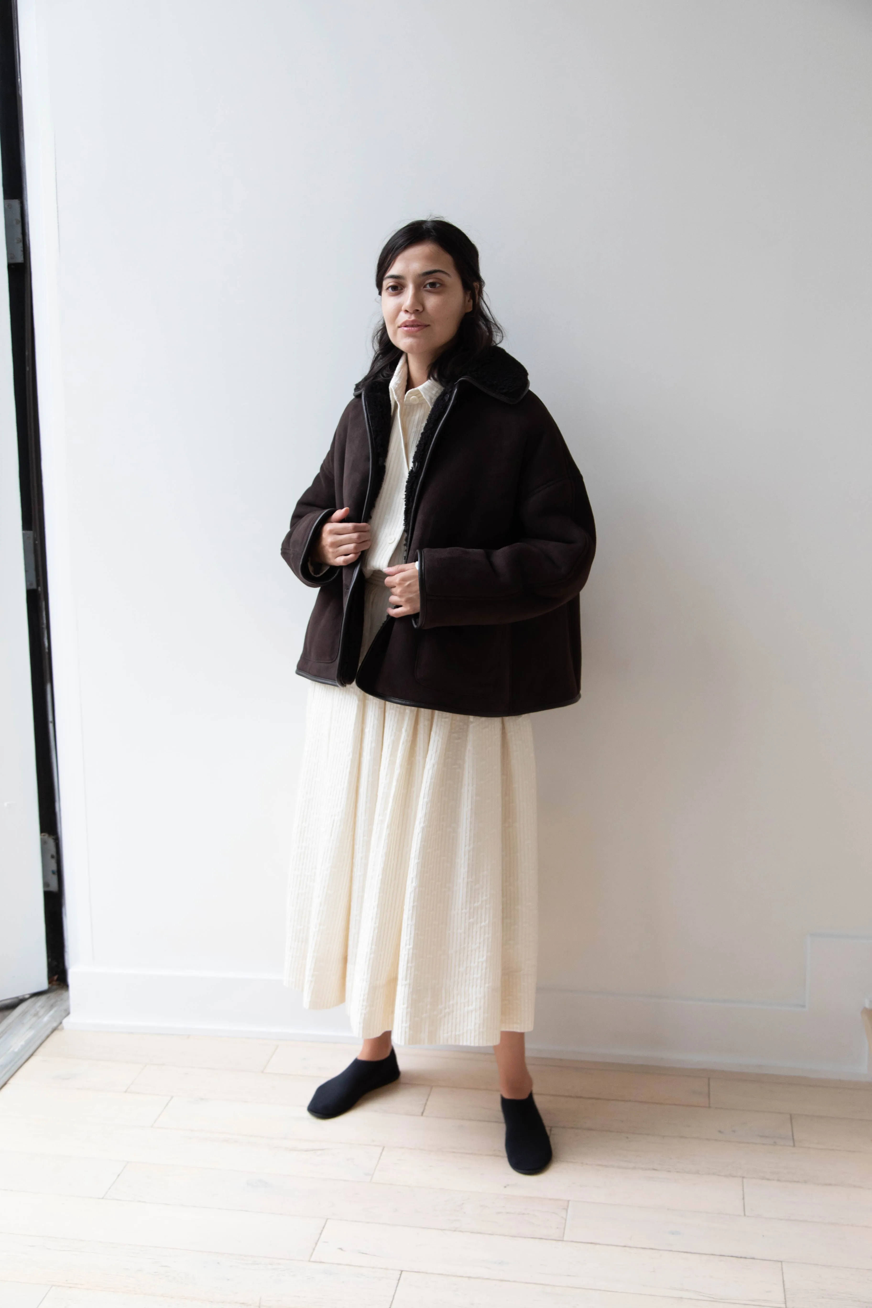 Cawley | Avis Jacket in Chocolate Shearling