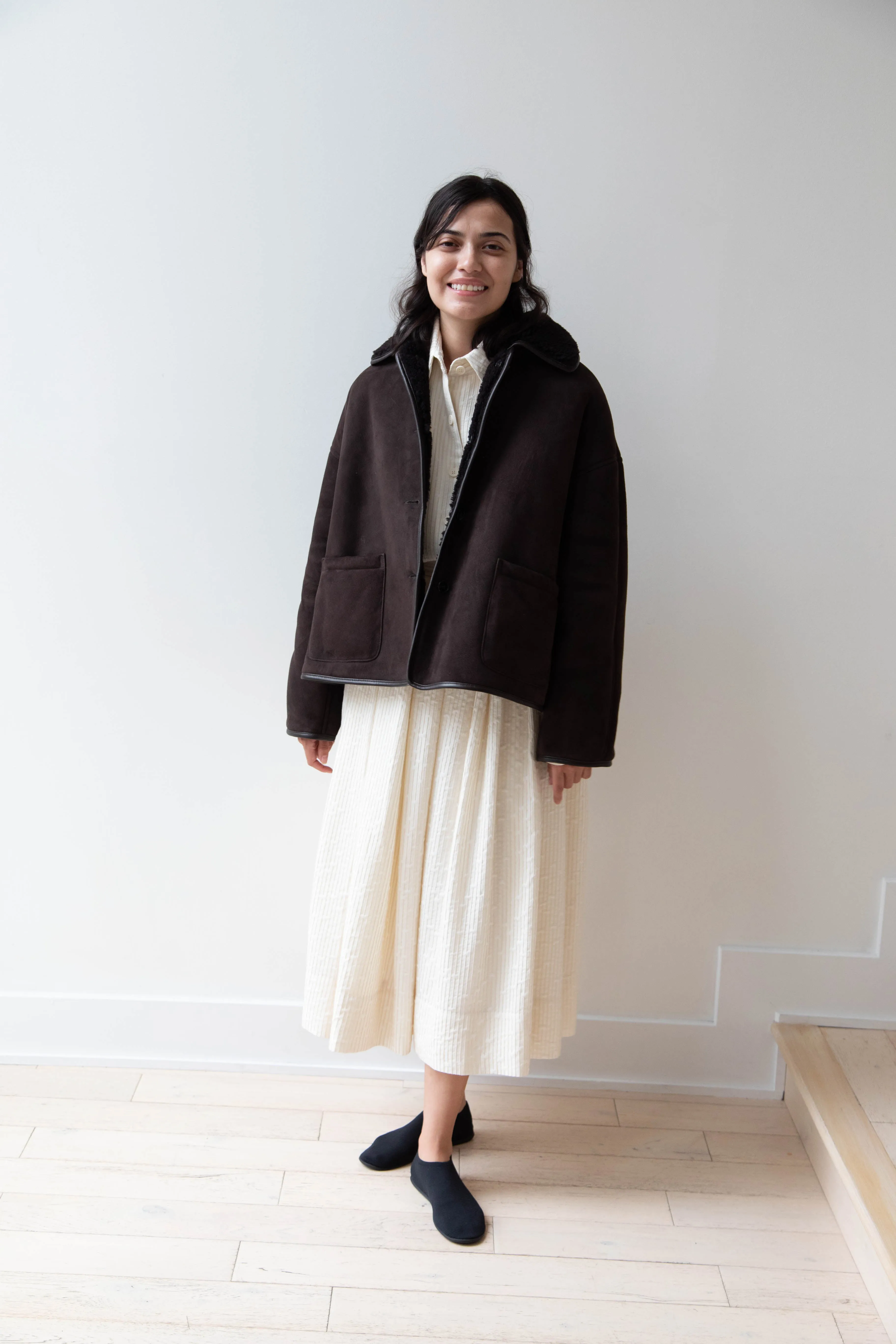 Cawley | Avis Jacket in Chocolate Shearling