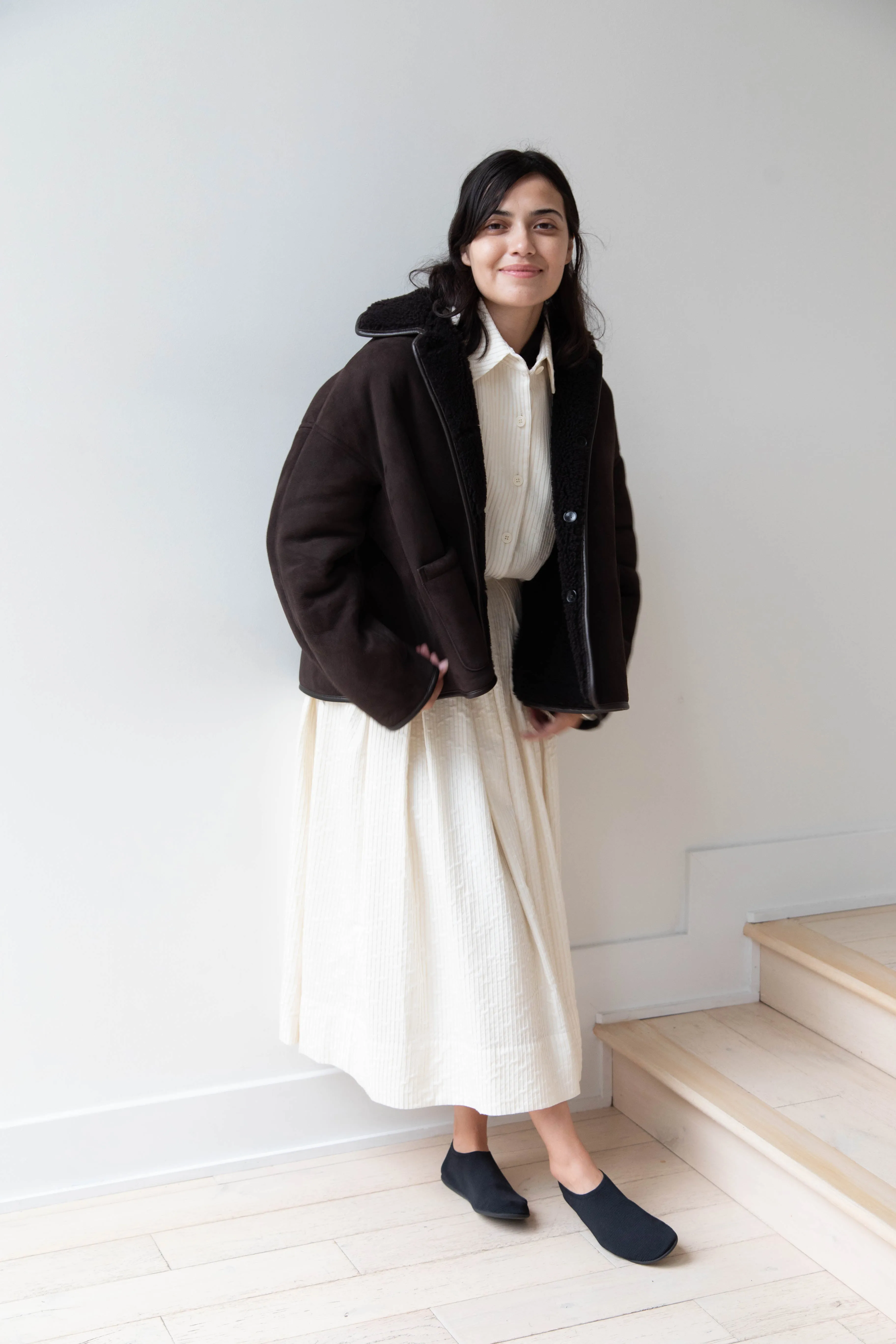 Cawley | Avis Jacket in Chocolate Shearling