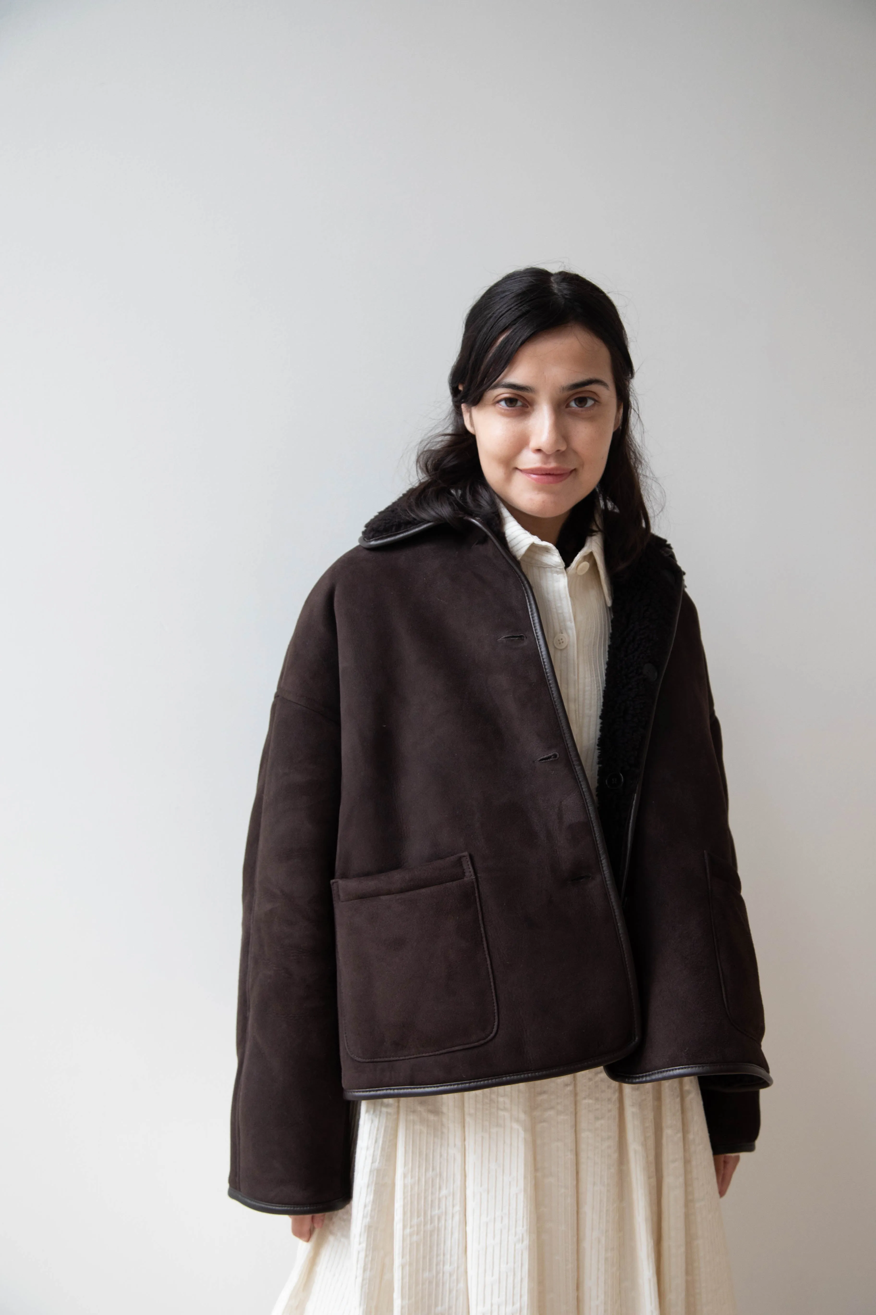 Cawley | Avis Jacket in Chocolate Shearling