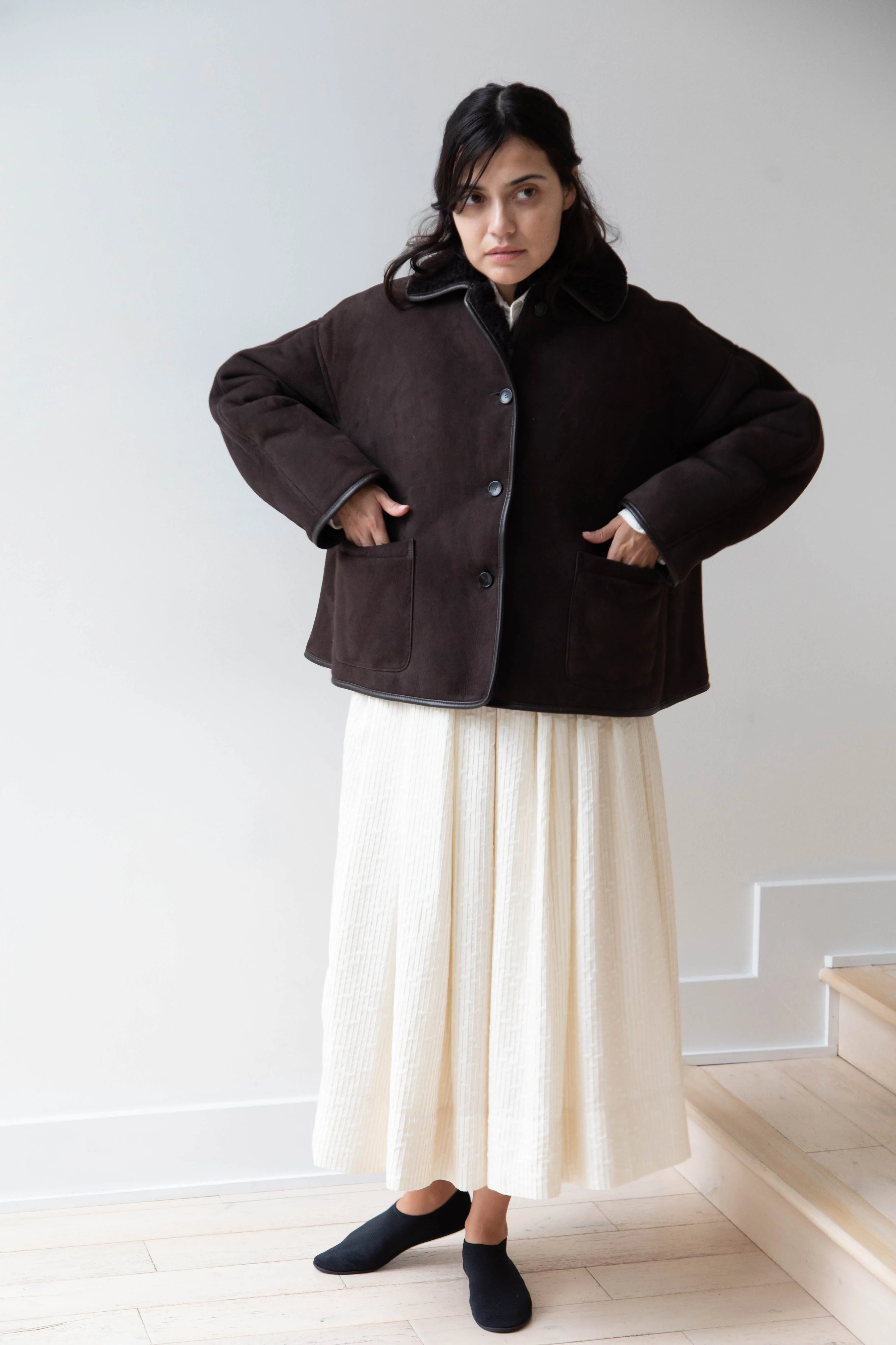 Cawley | Avis Jacket in Chocolate Shearling