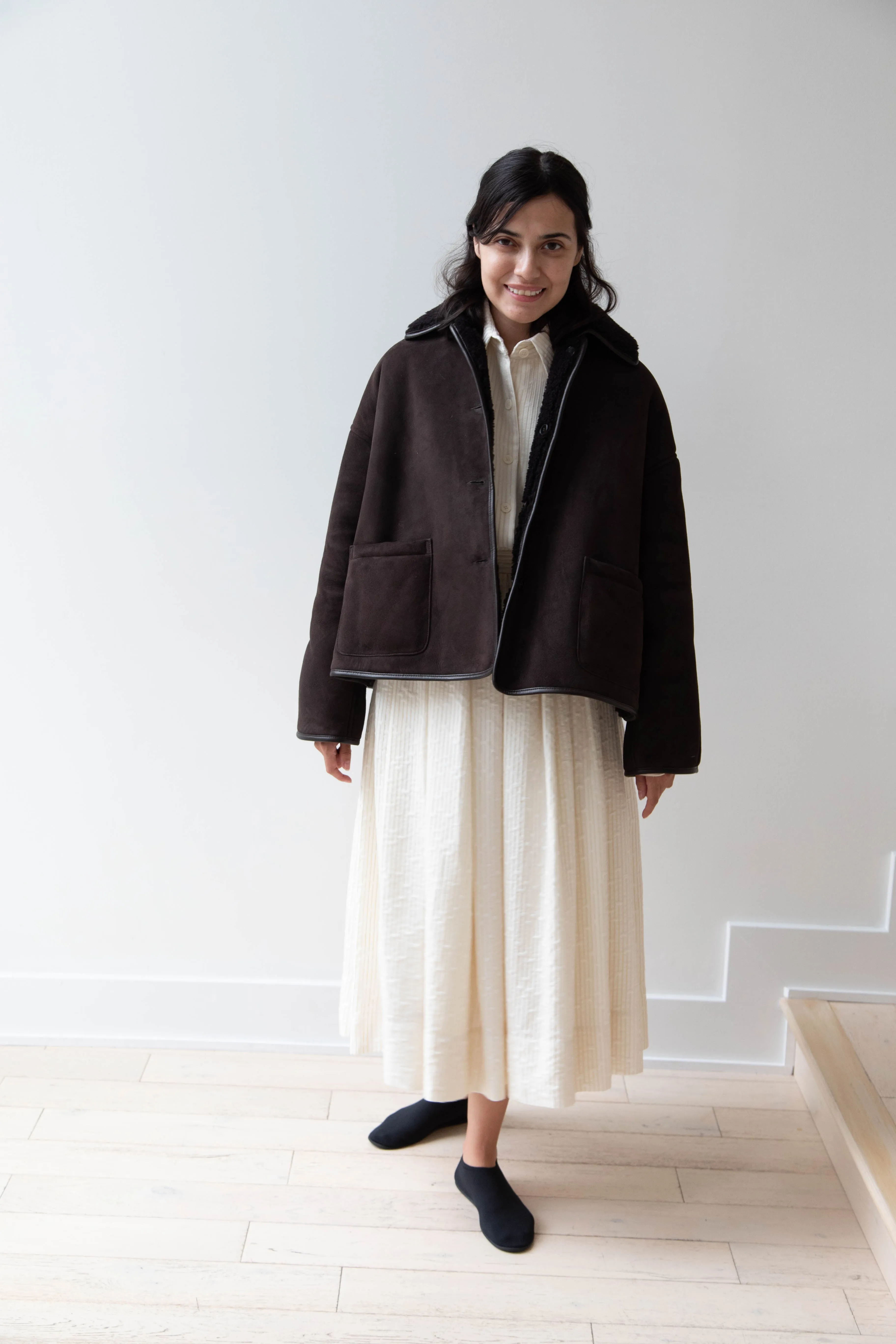 Cawley | Avis Jacket in Chocolate Shearling