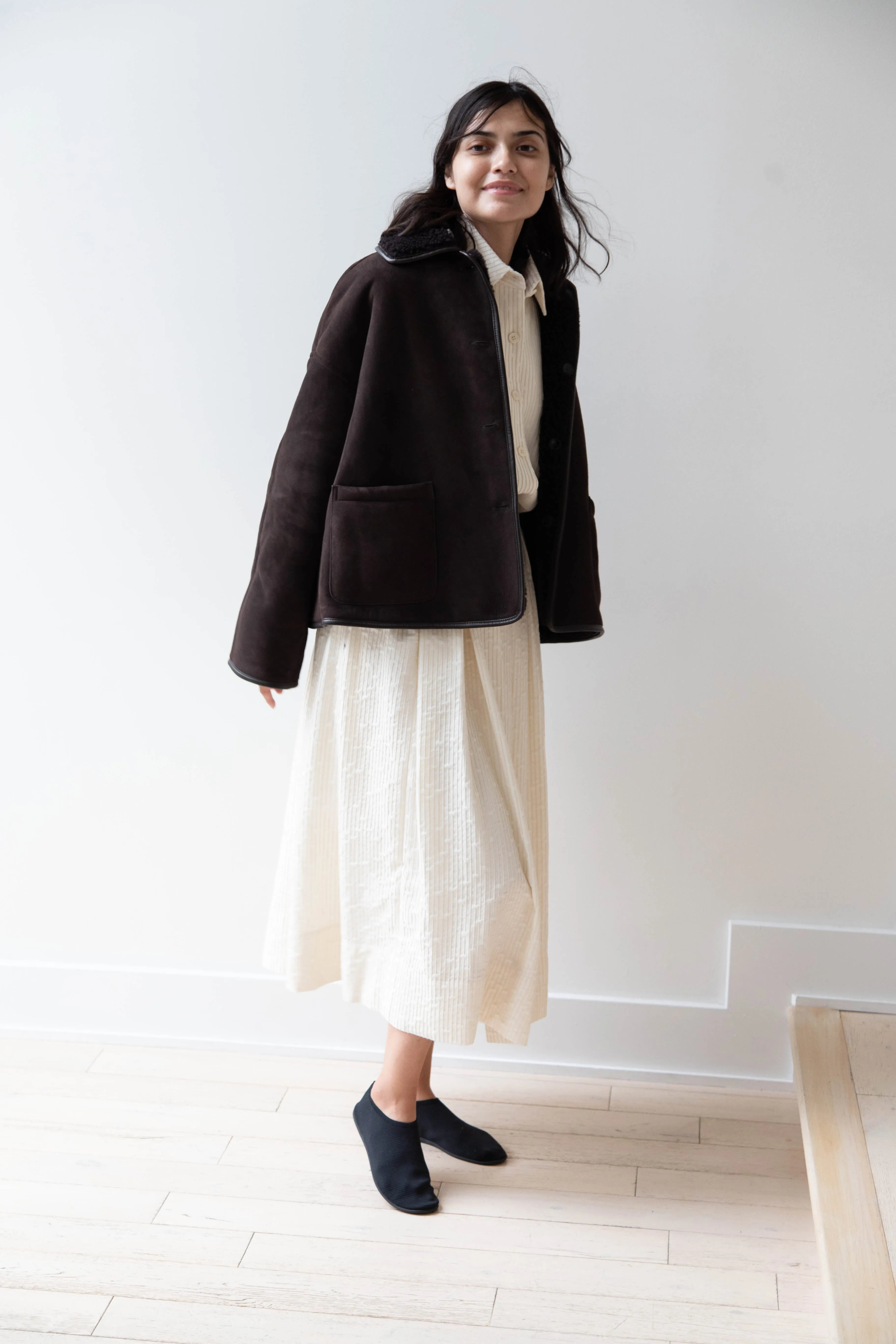 Cawley | Avis Jacket in Chocolate Shearling