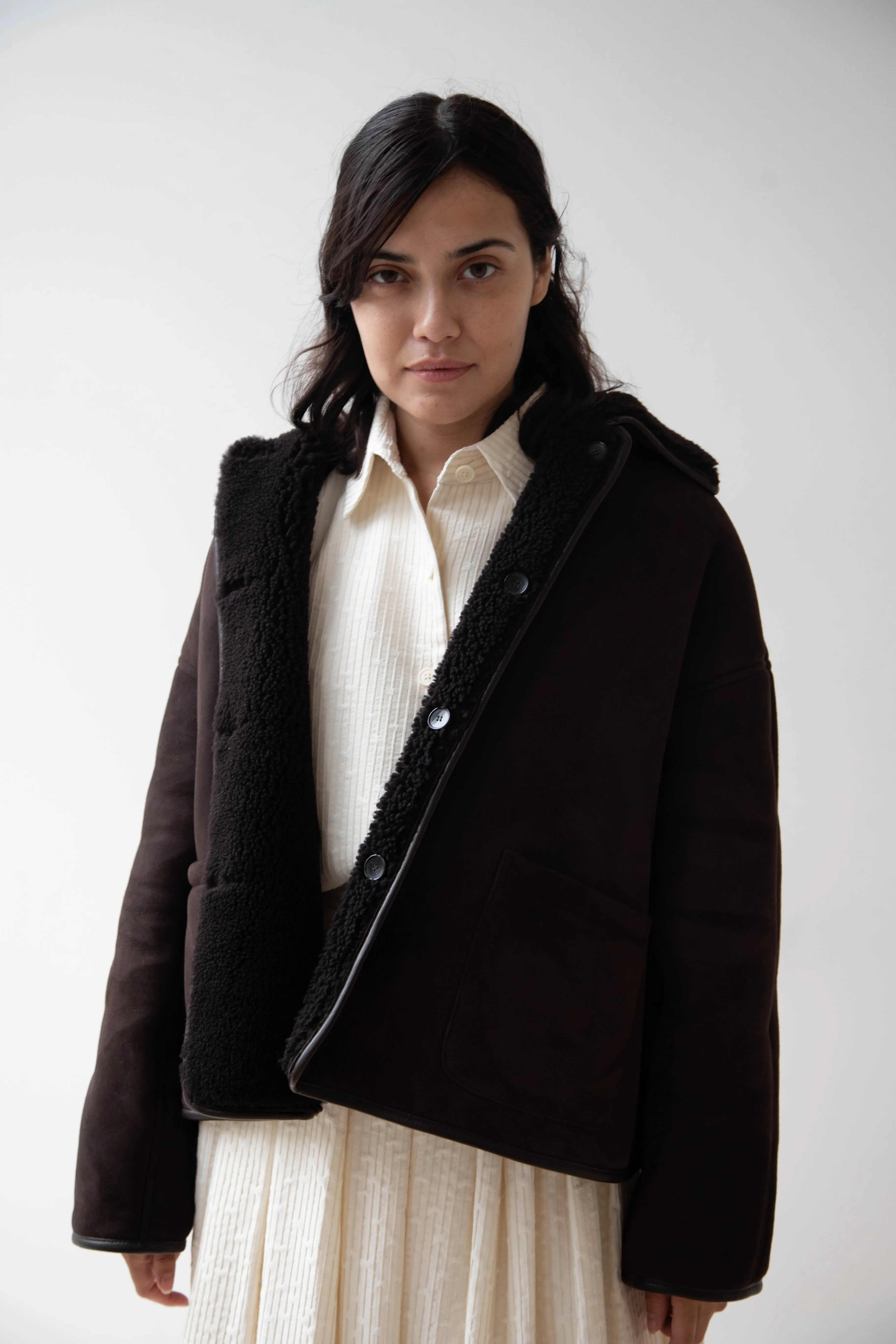 Cawley | Avis Jacket in Chocolate Shearling