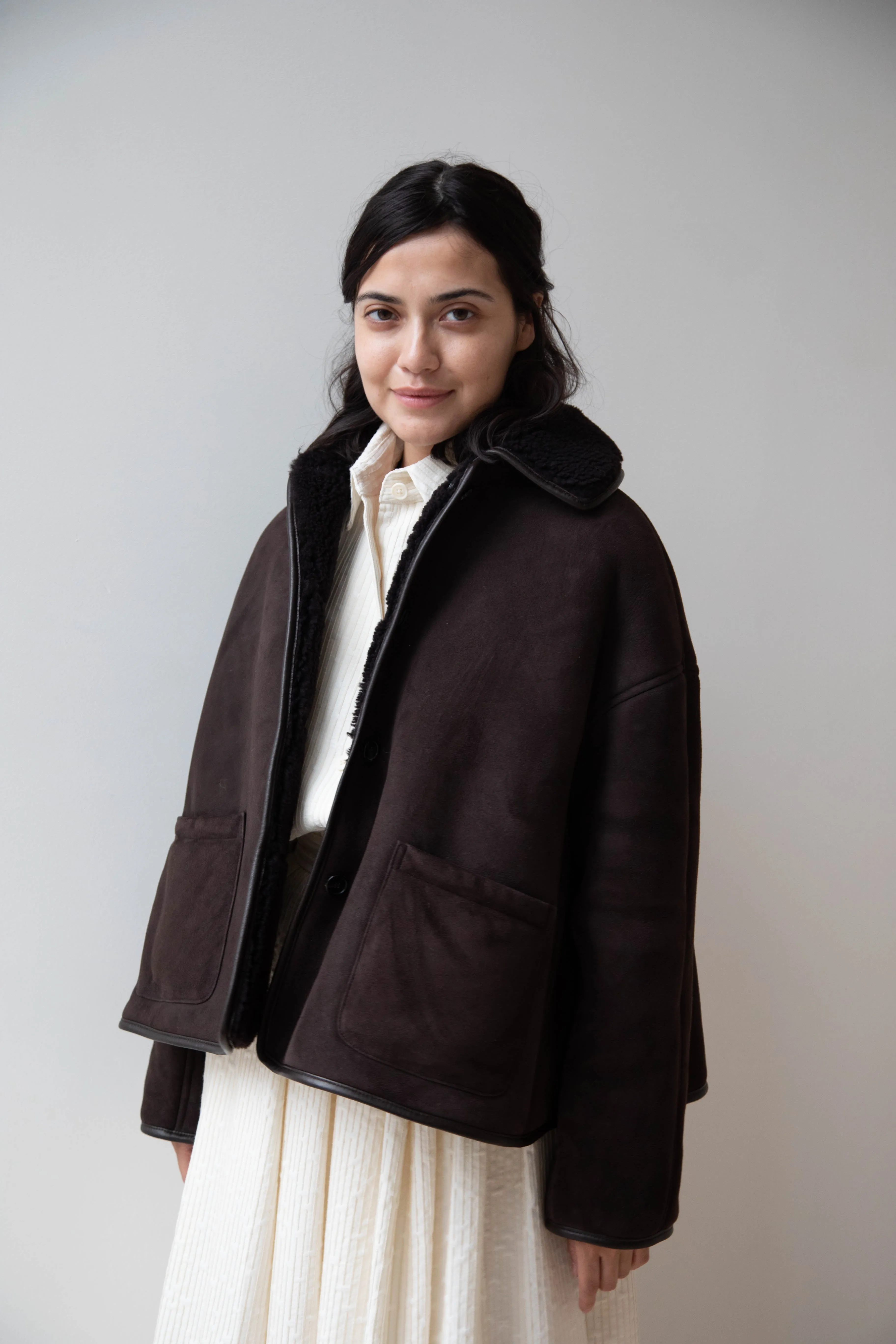Cawley | Avis Jacket in Chocolate Shearling