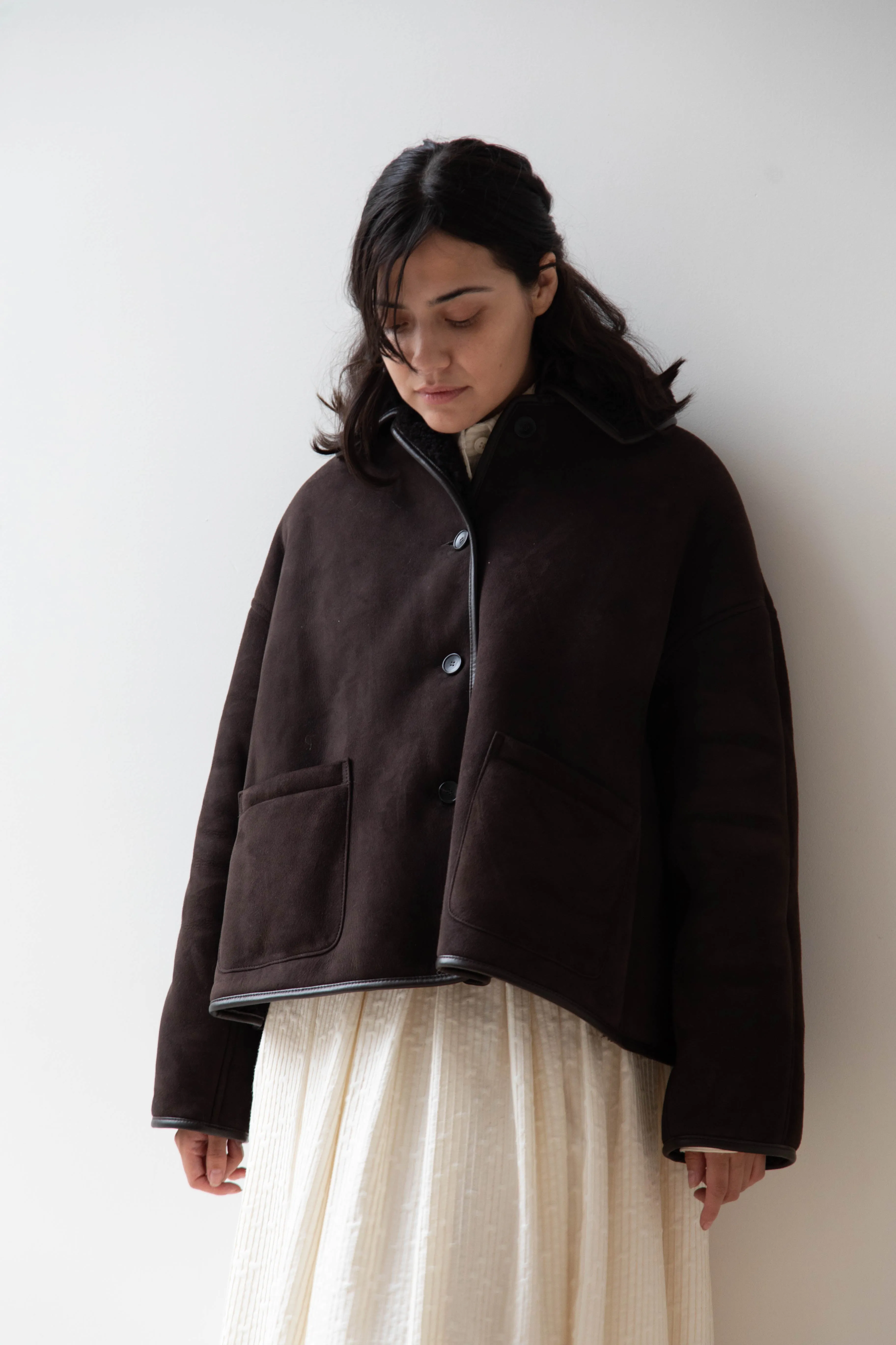 Cawley | Avis Jacket in Chocolate Shearling