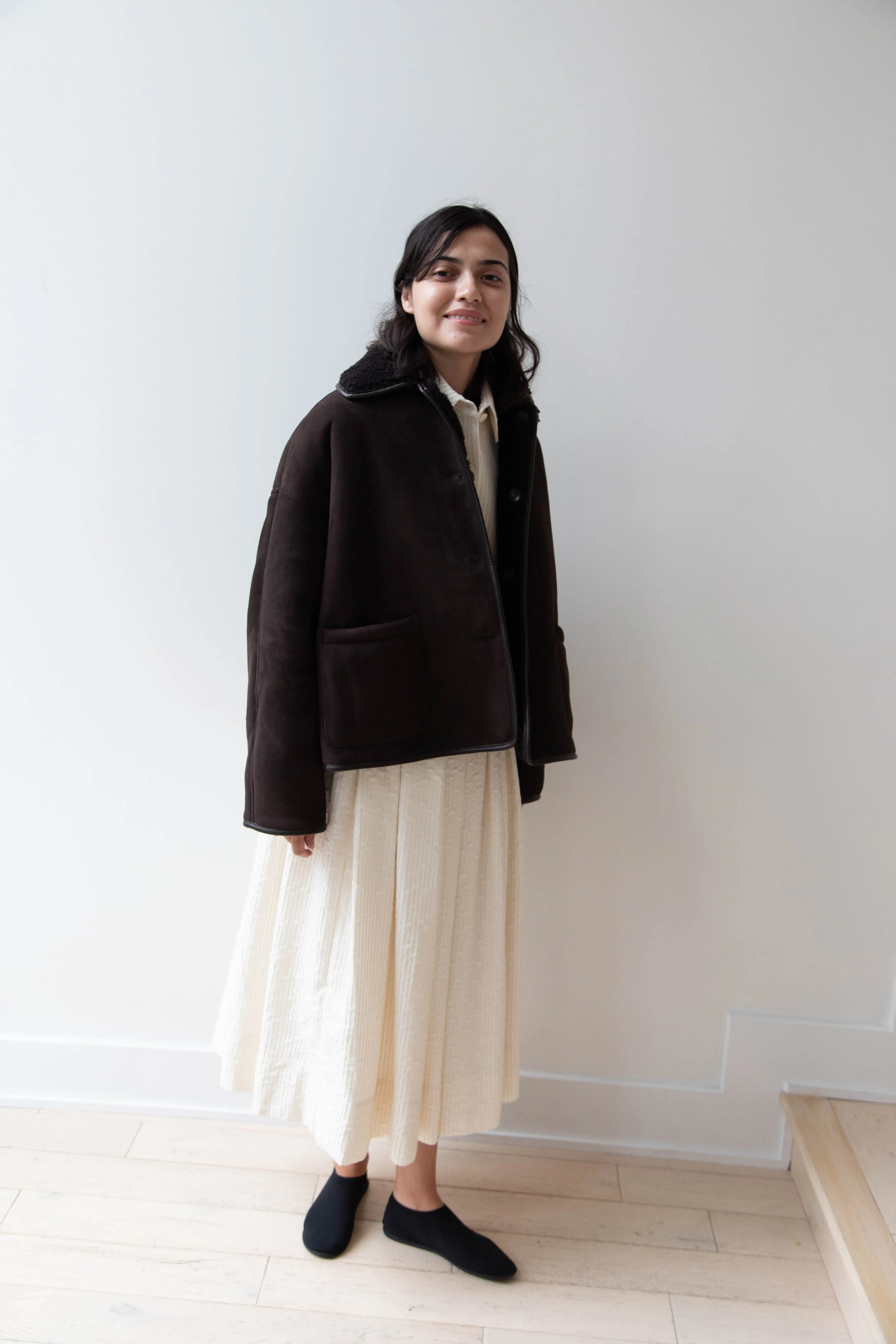 Cawley | Avis Jacket in Chocolate Shearling