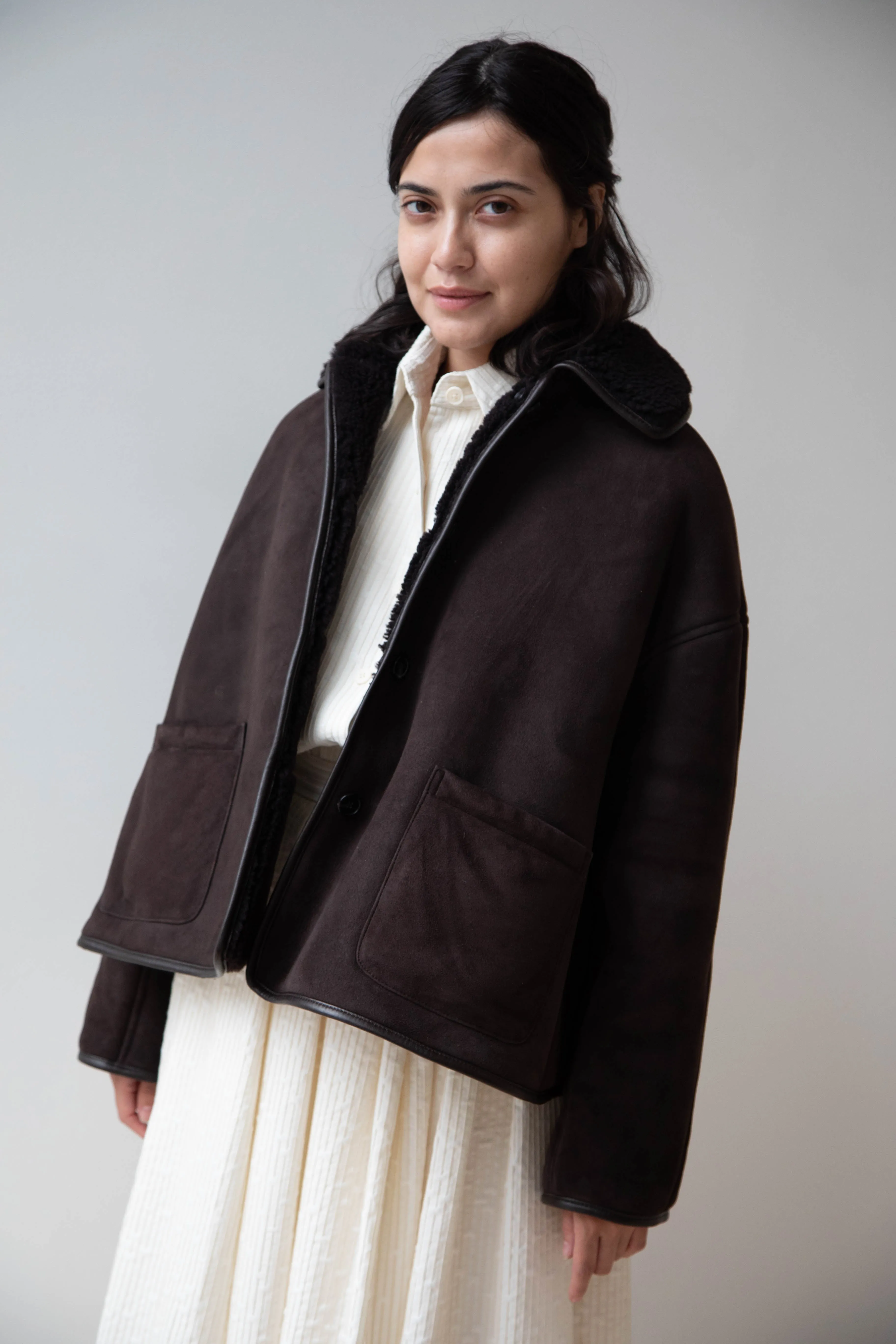 Cawley | Avis Jacket in Chocolate Shearling