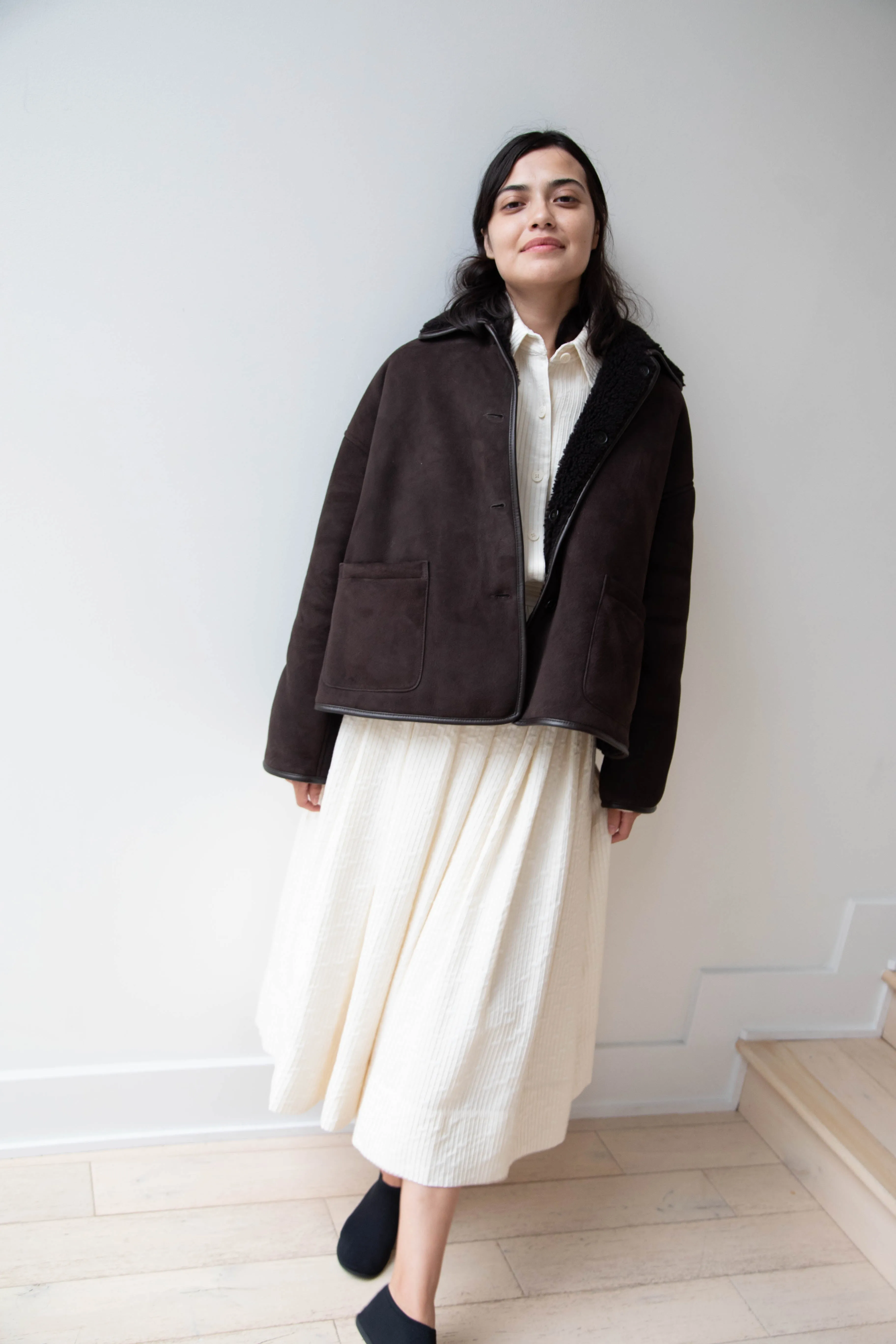 Cawley | Avis Jacket in Chocolate Shearling