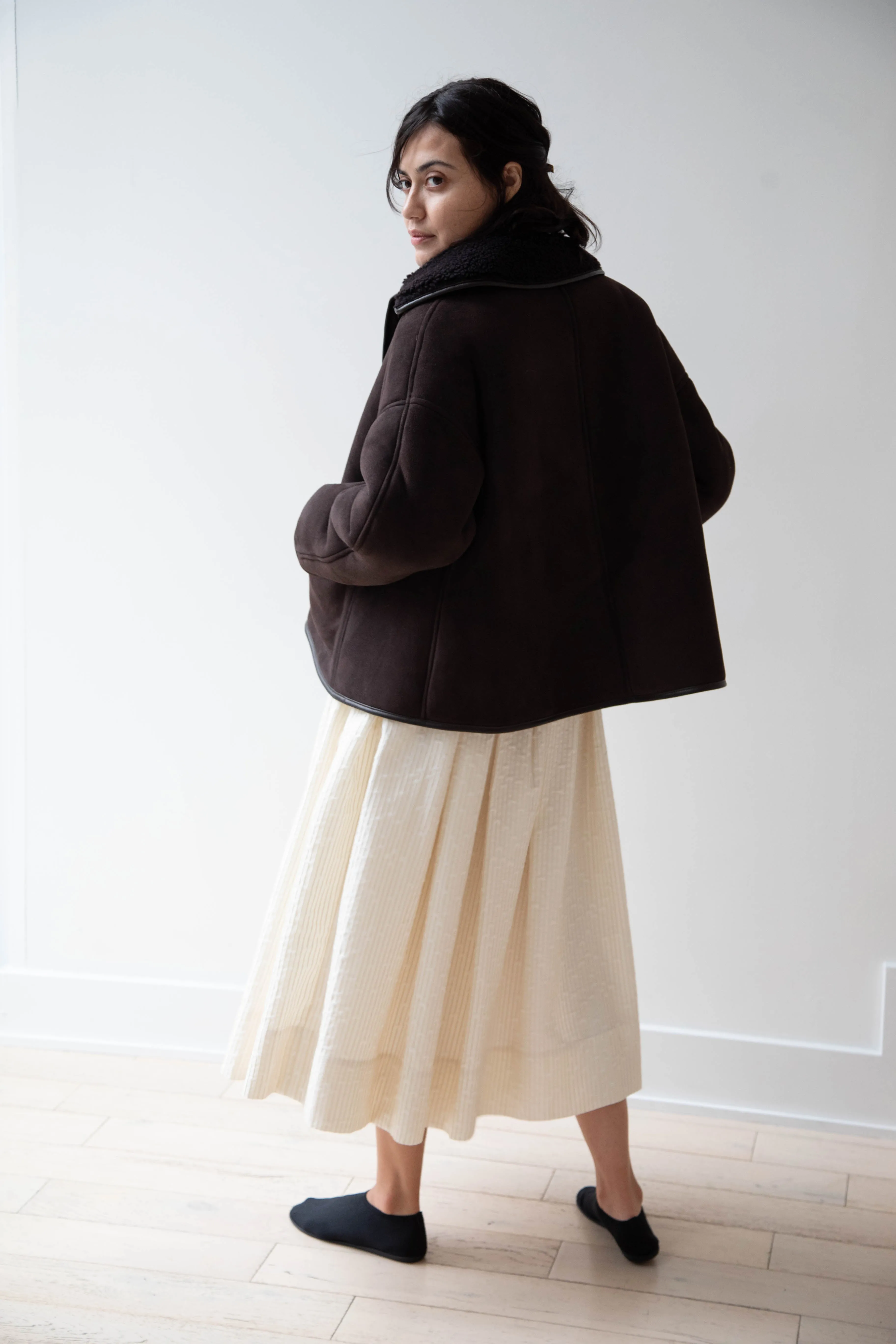 Cawley | Avis Jacket in Chocolate Shearling