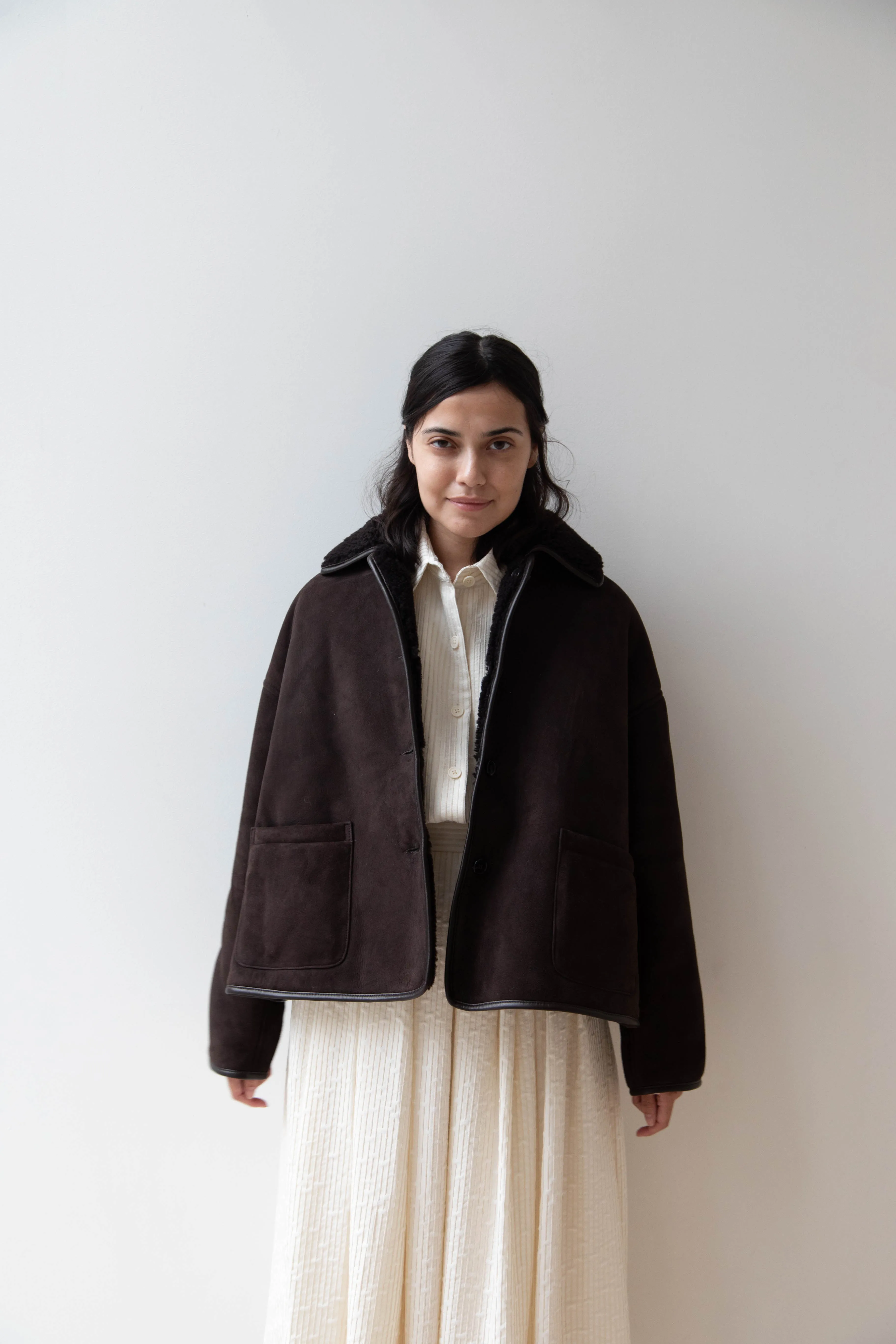 Cawley | Avis Jacket in Chocolate Shearling