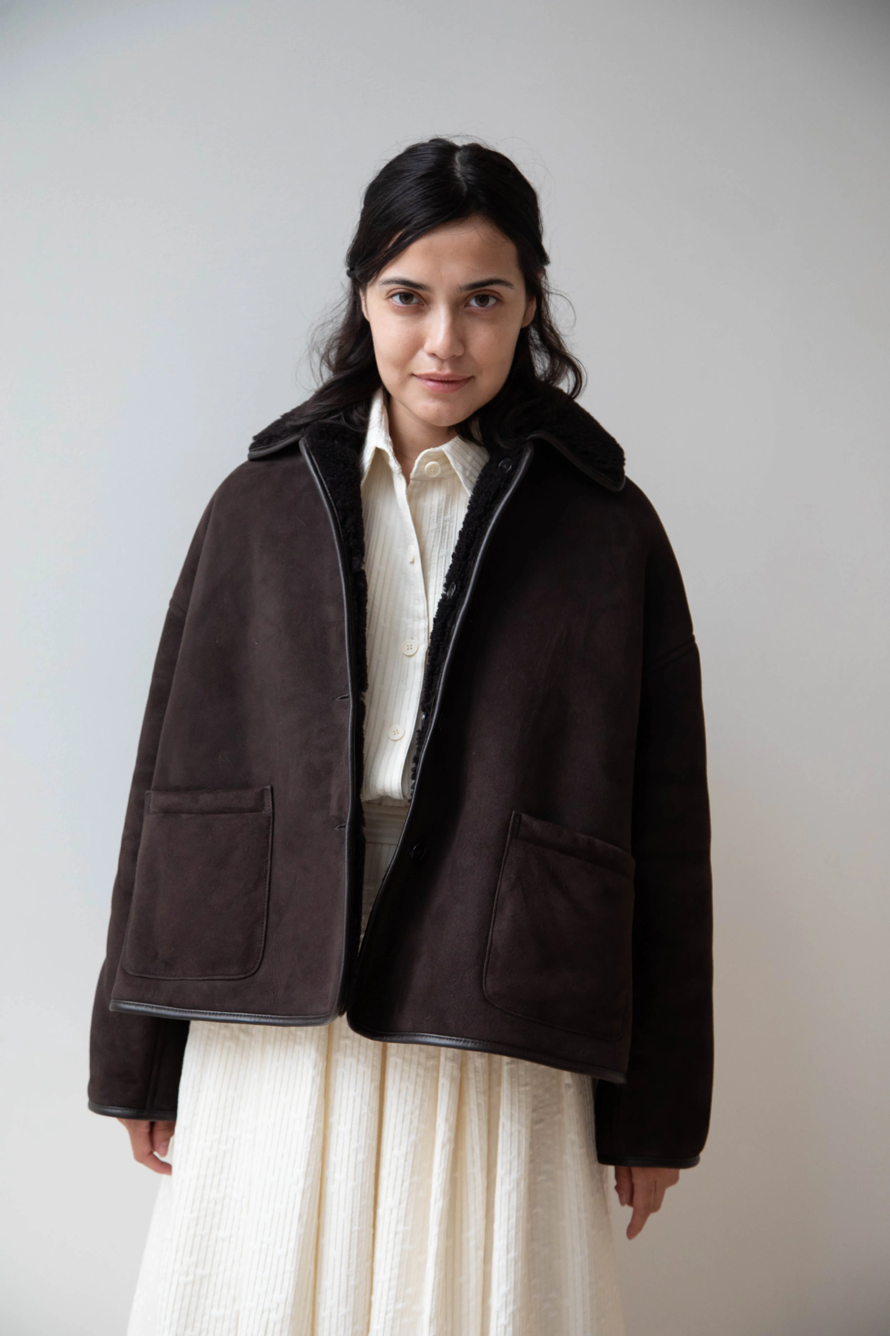 Cawley | Avis Jacket in Chocolate Shearling