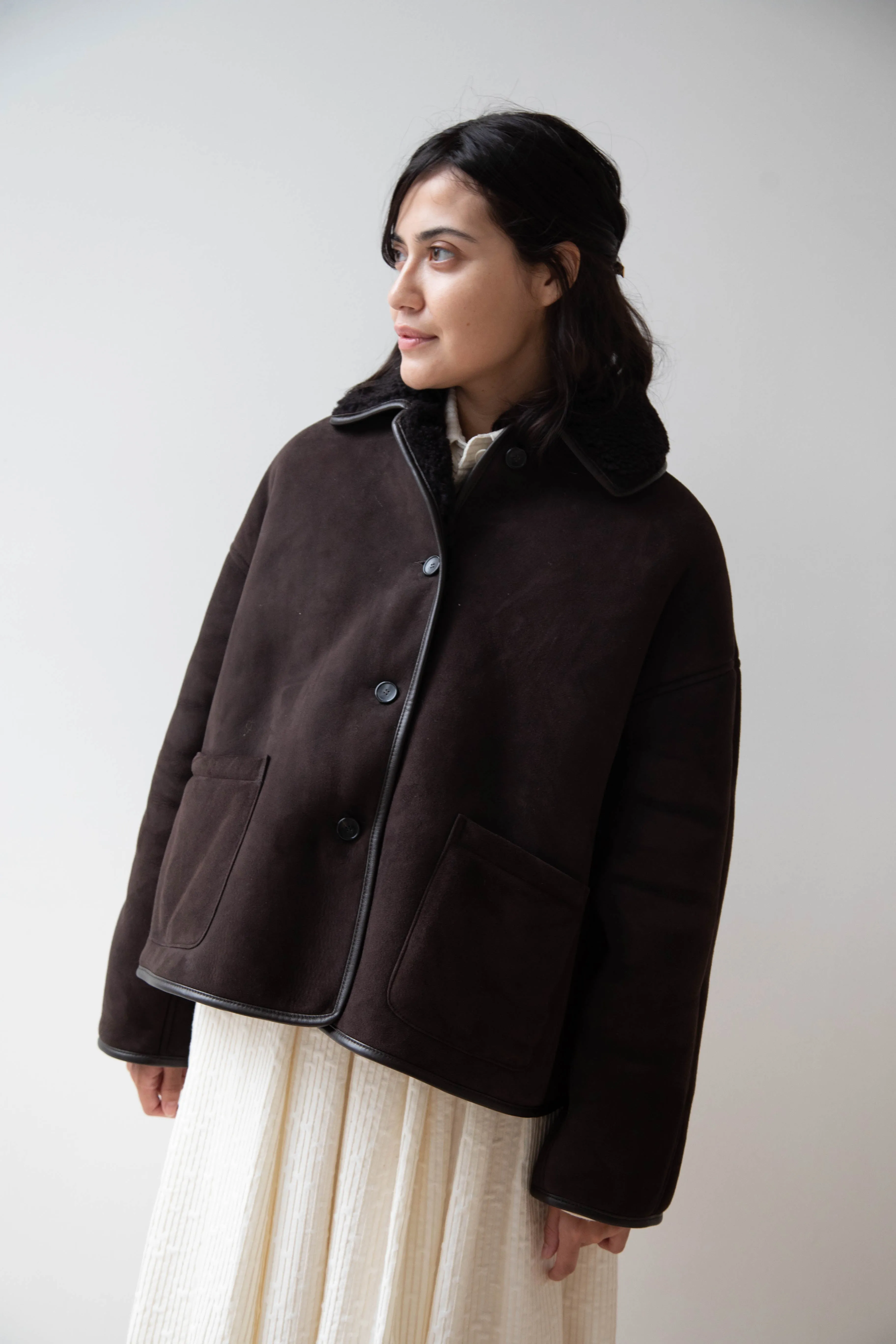 Cawley | Avis Jacket in Chocolate Shearling