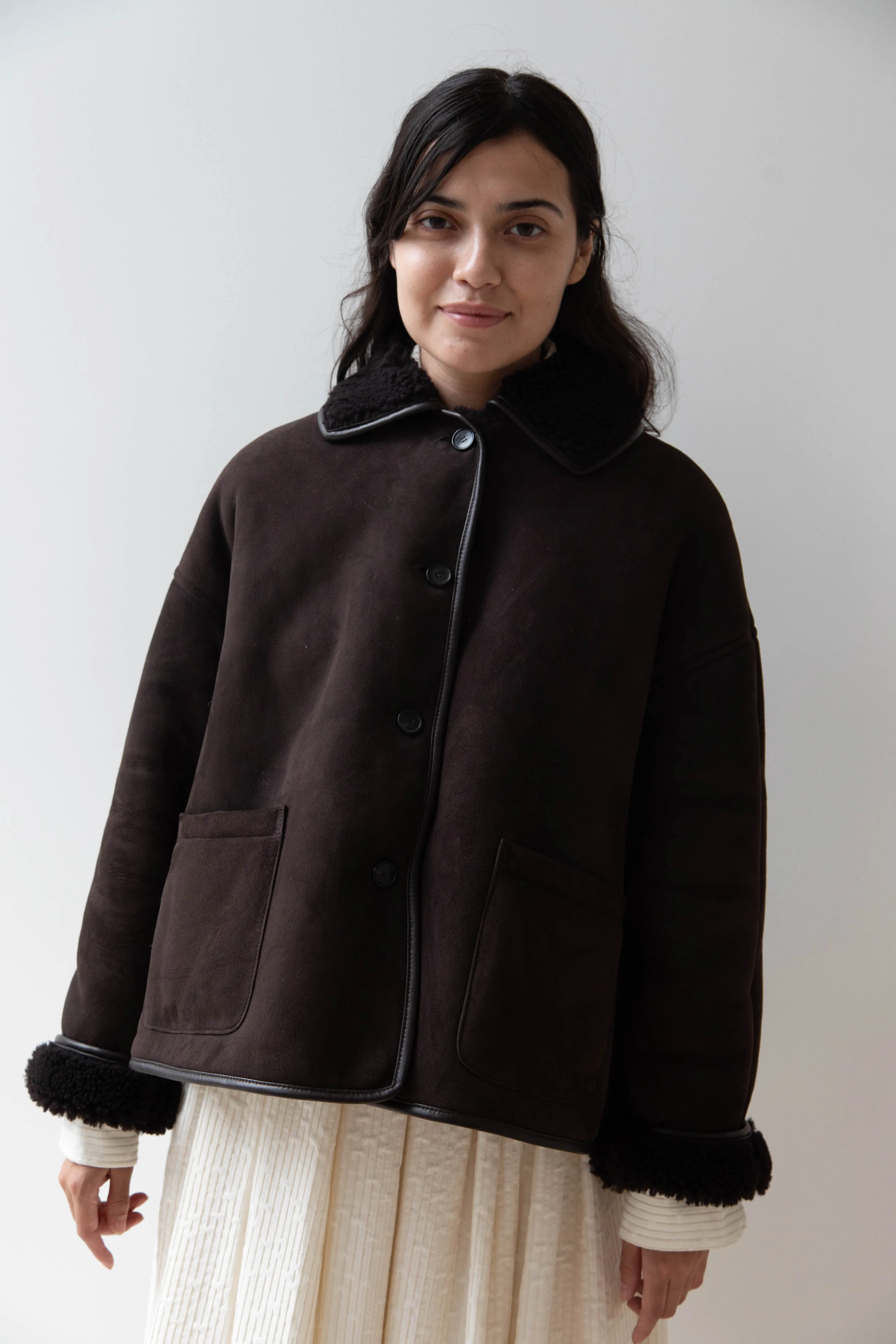 Cawley | Avis Jacket in Chocolate Shearling