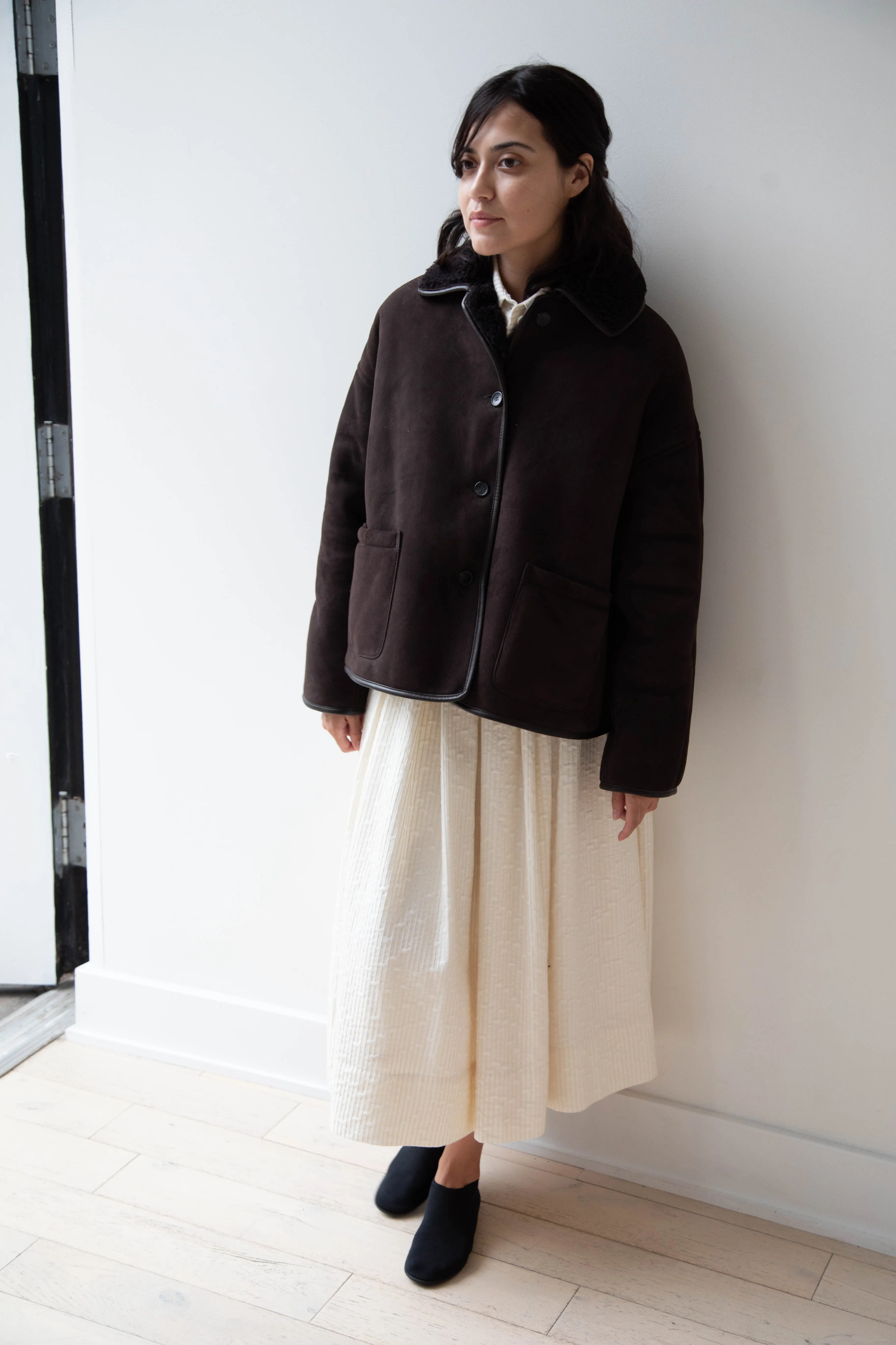 Cawley | Avis Jacket in Chocolate Shearling