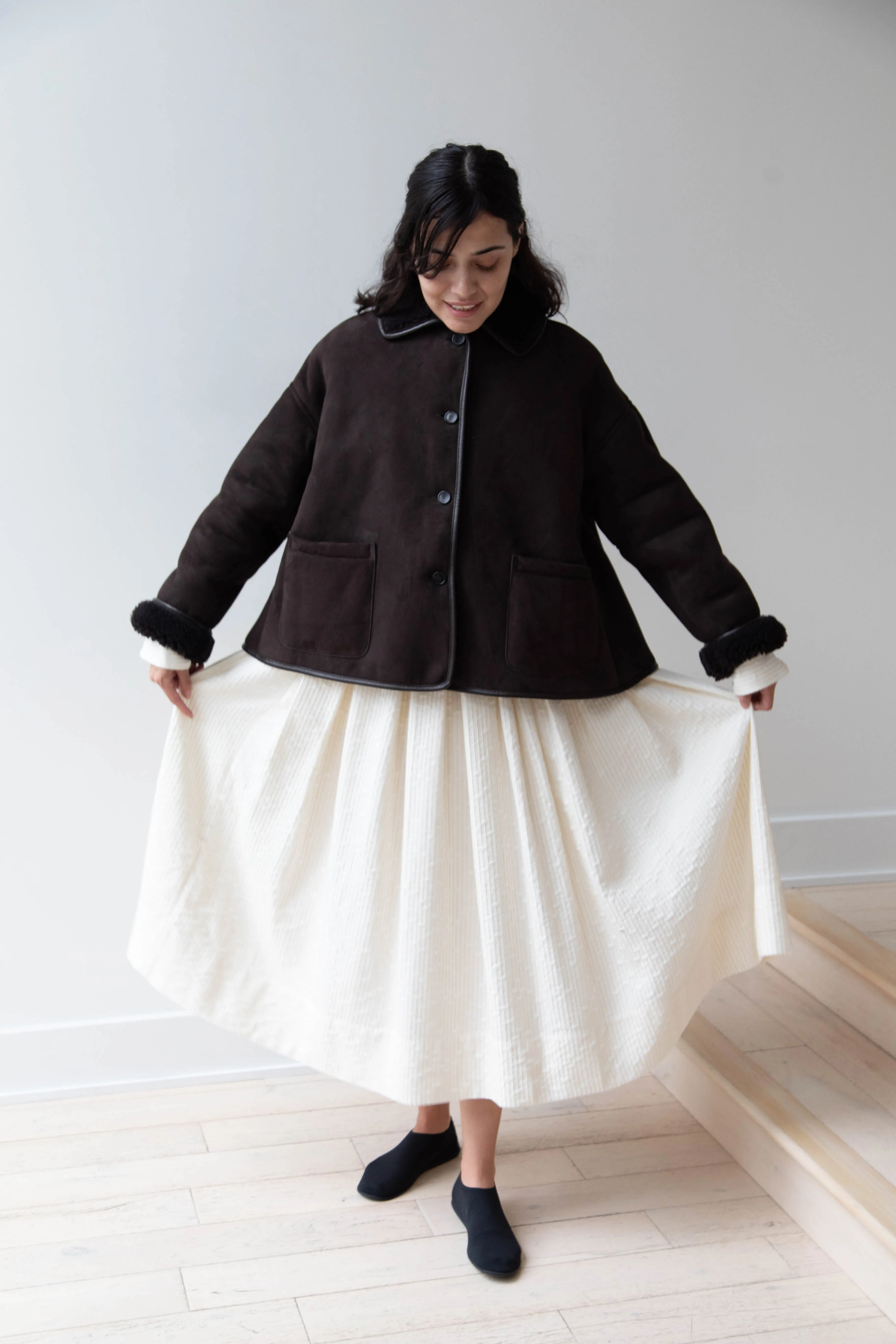 Cawley | Avis Jacket in Chocolate Shearling