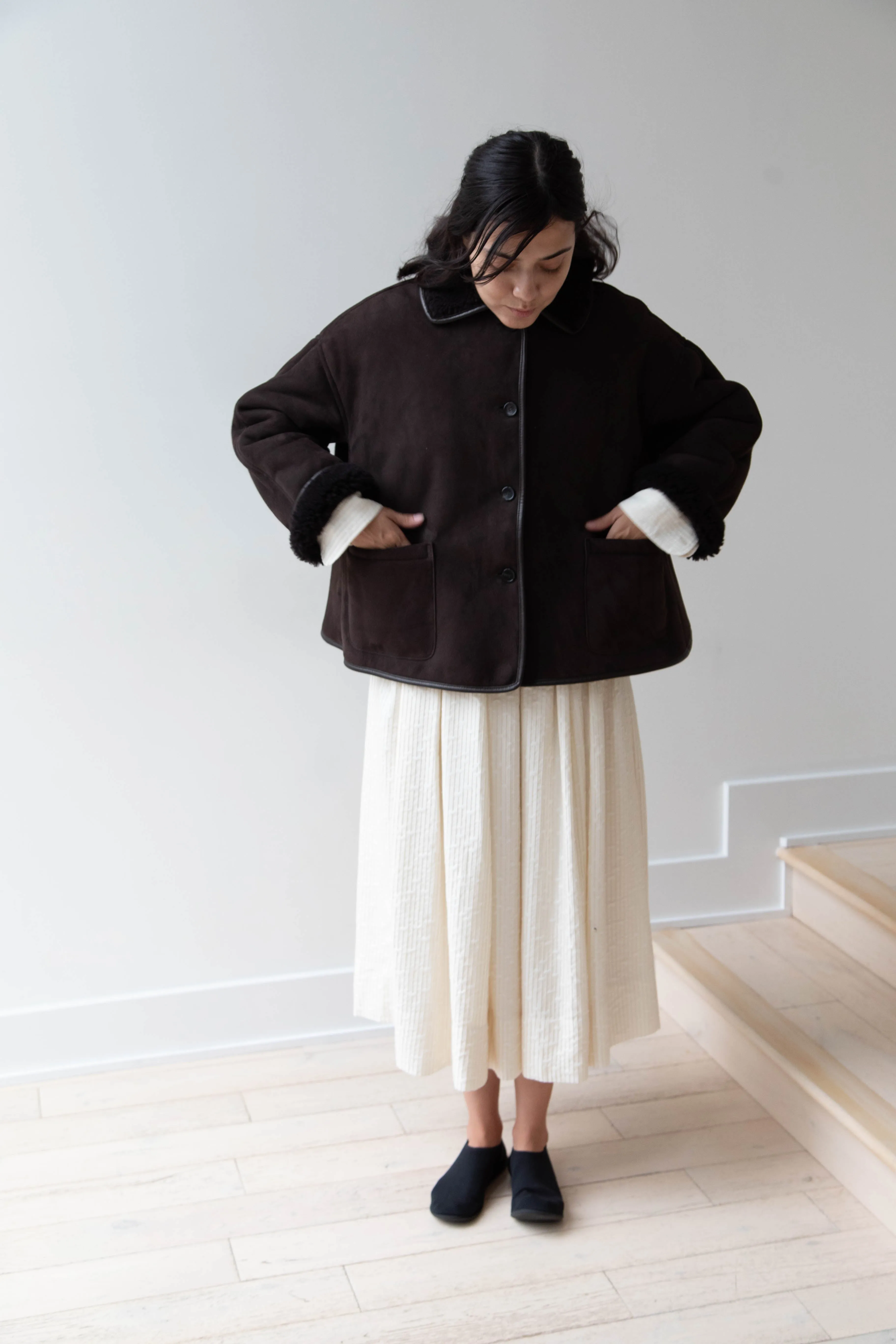 Cawley | Avis Jacket in Chocolate Shearling