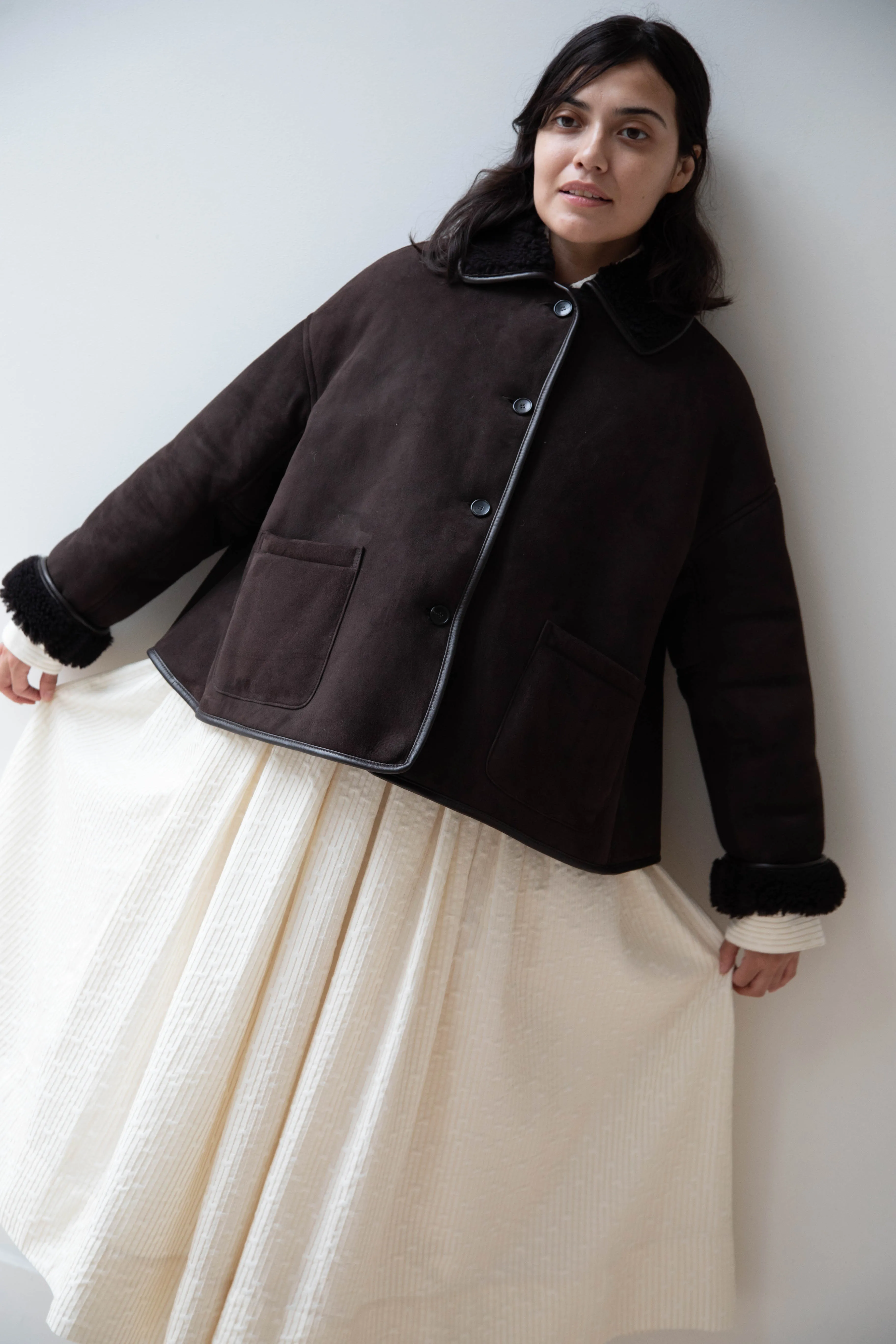 Cawley | Avis Jacket in Chocolate Shearling
